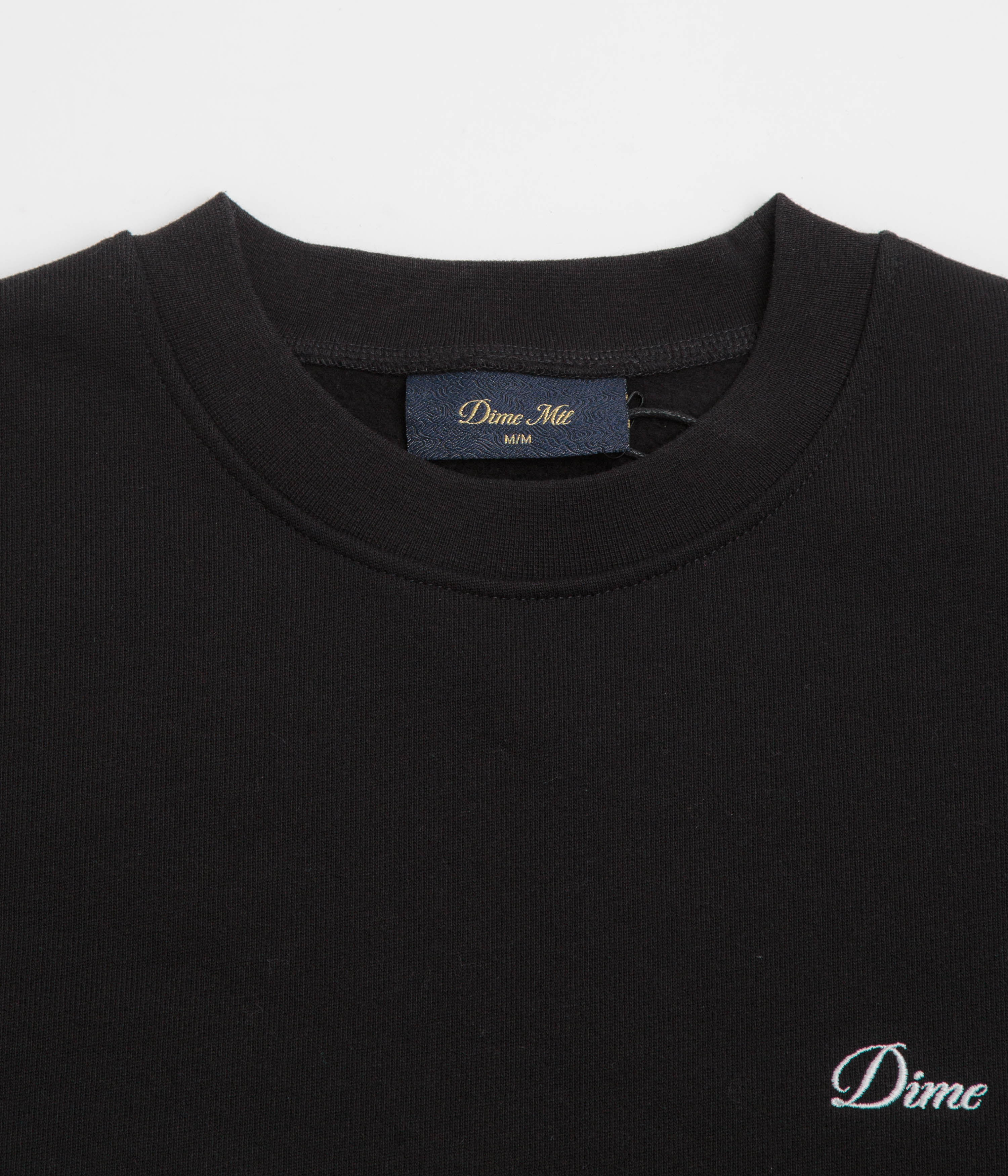 Dime Cursive Small Logo Crewneck Sweatshirt - Black - Image 2