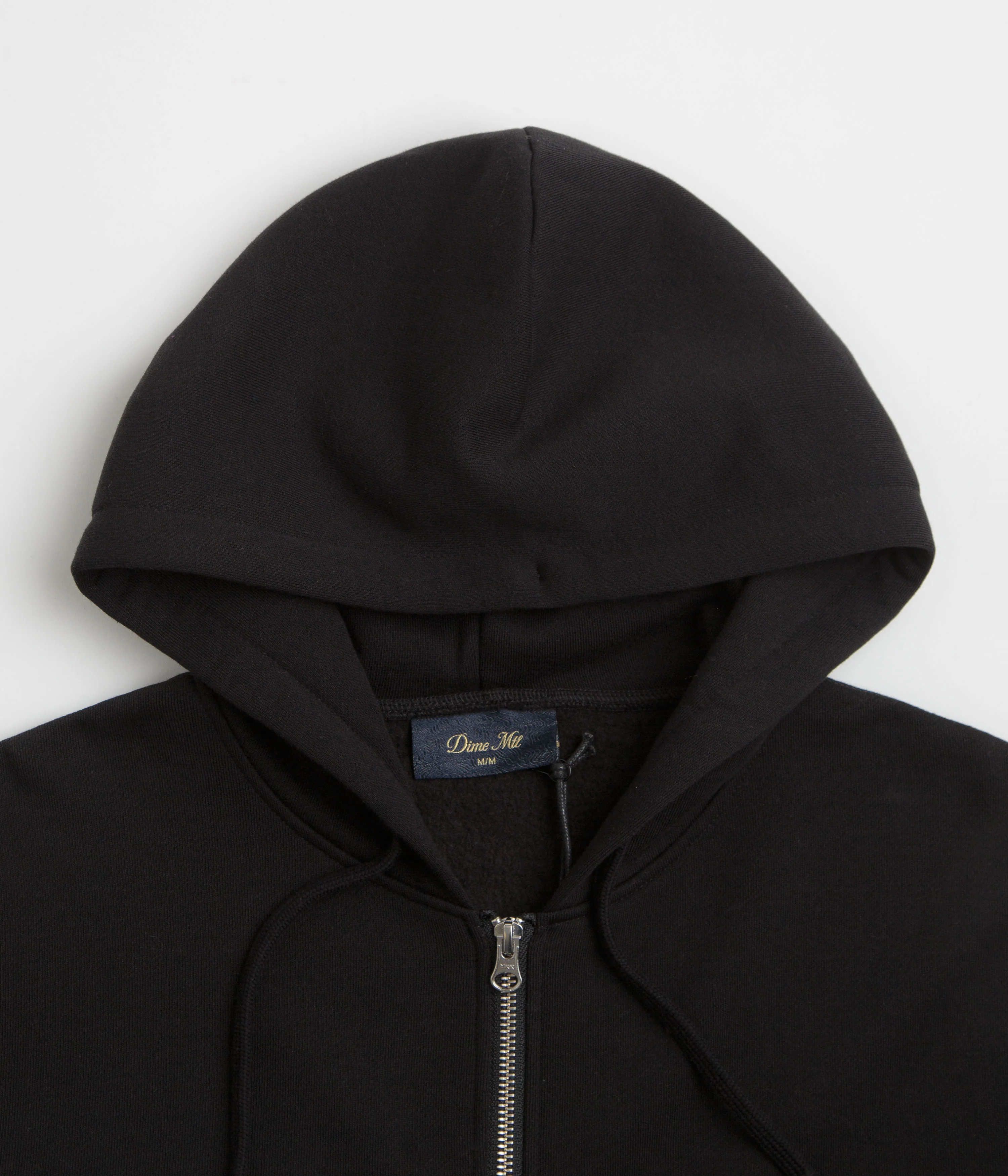 Dime Cursive Small Logo Full Zip Hoodie - Black - Image 3