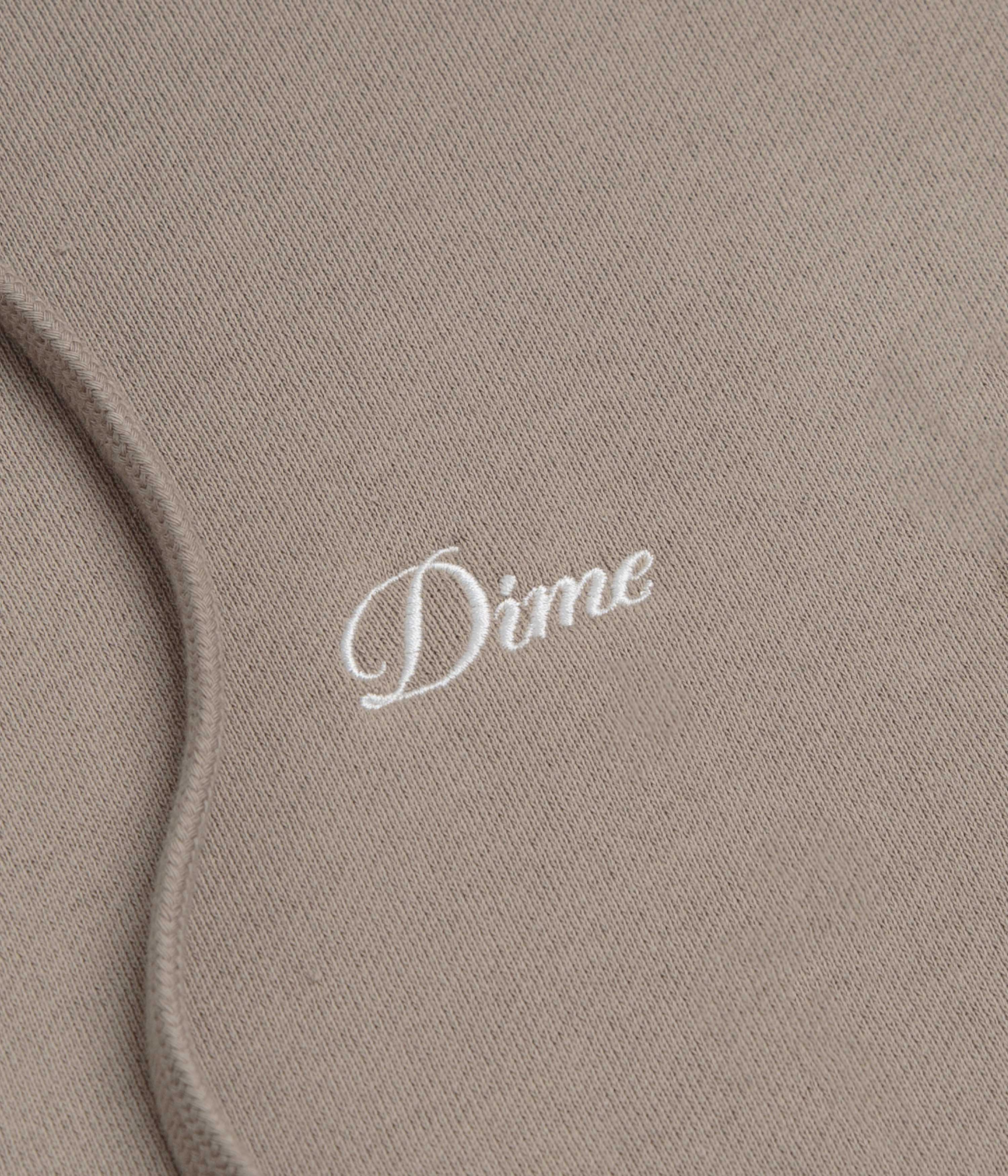 Dime Cursive Small Logo Full Zip Hoodie - Driftwood - Image 4
