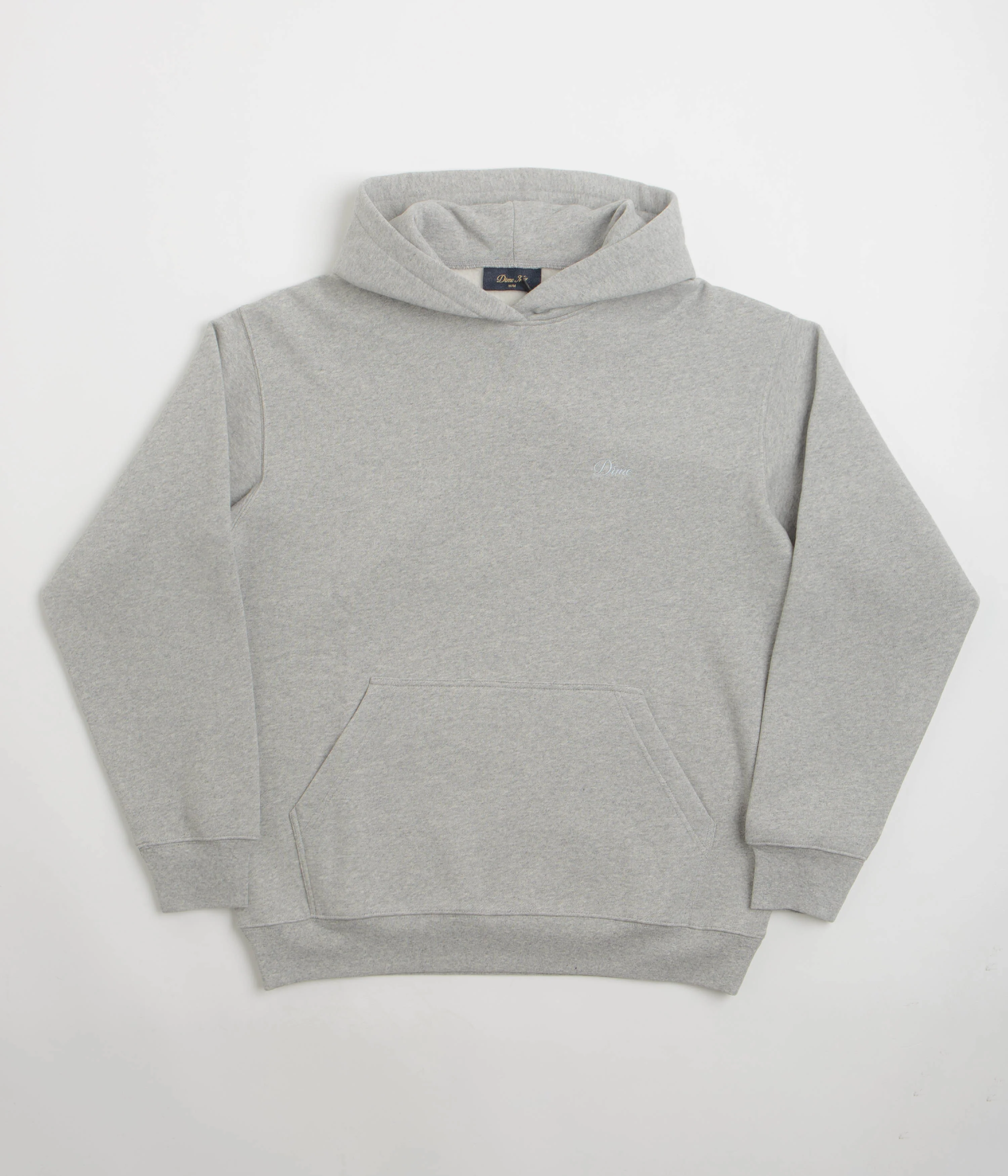 Dime Cursive Small Logo Hoodie - Heather Grey