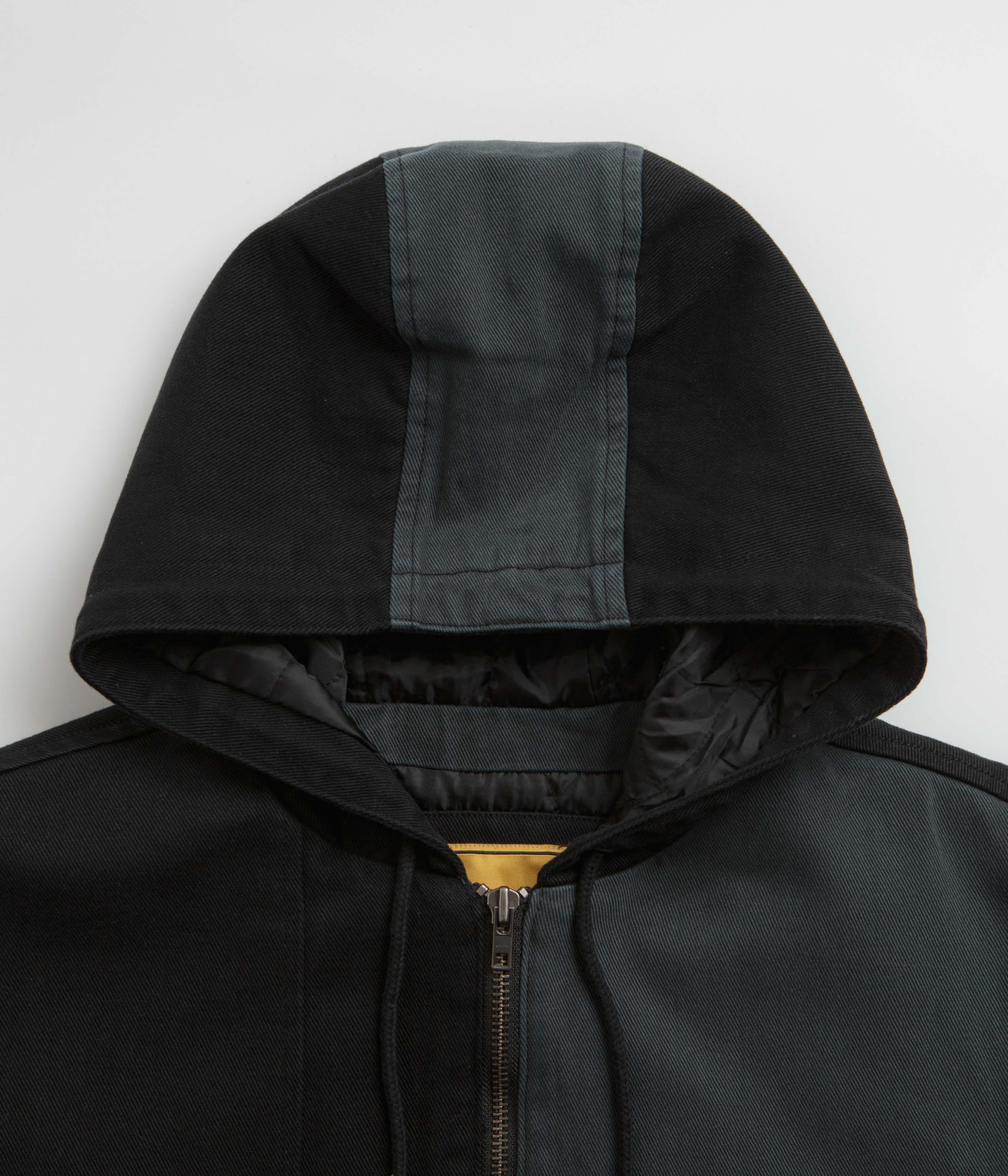 Dime Panel Denim Hooded Bomber Jacket - Charcoal - Image 5