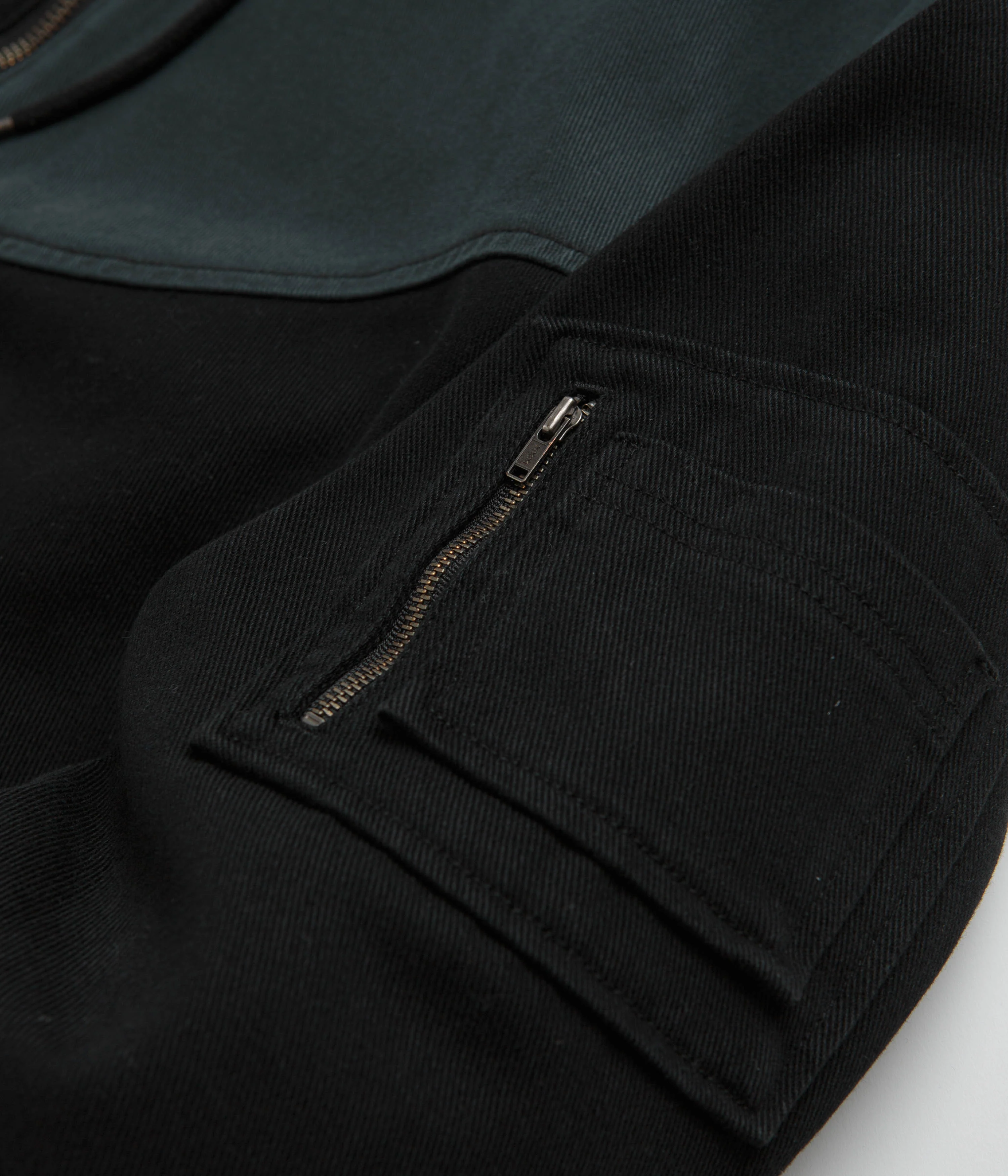 Dime Panel Denim Hooded Bomber Jacket - Charcoal - Image 6