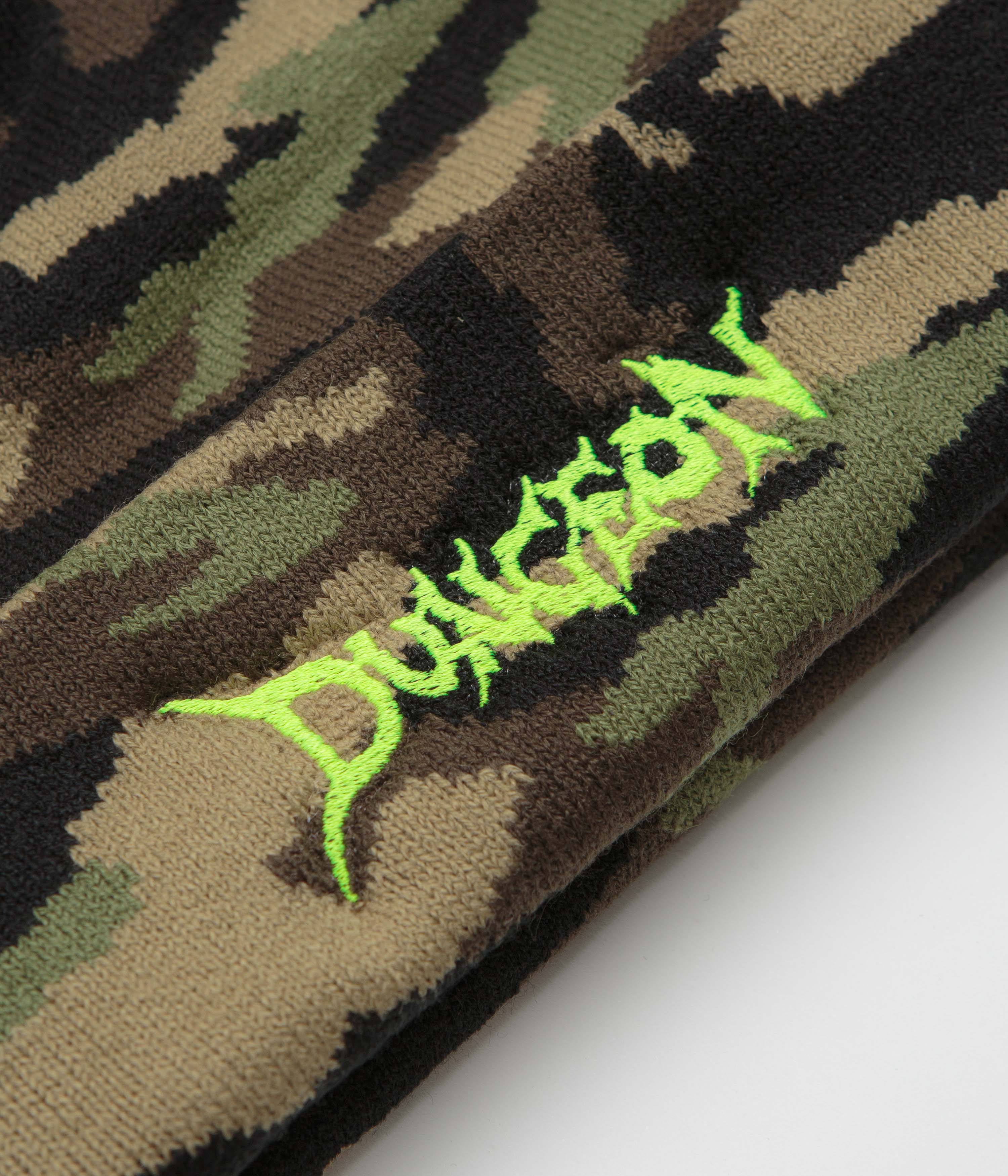 Dungeon Logo Beanie - Jungle Camo / Neon Yellow - Image 2