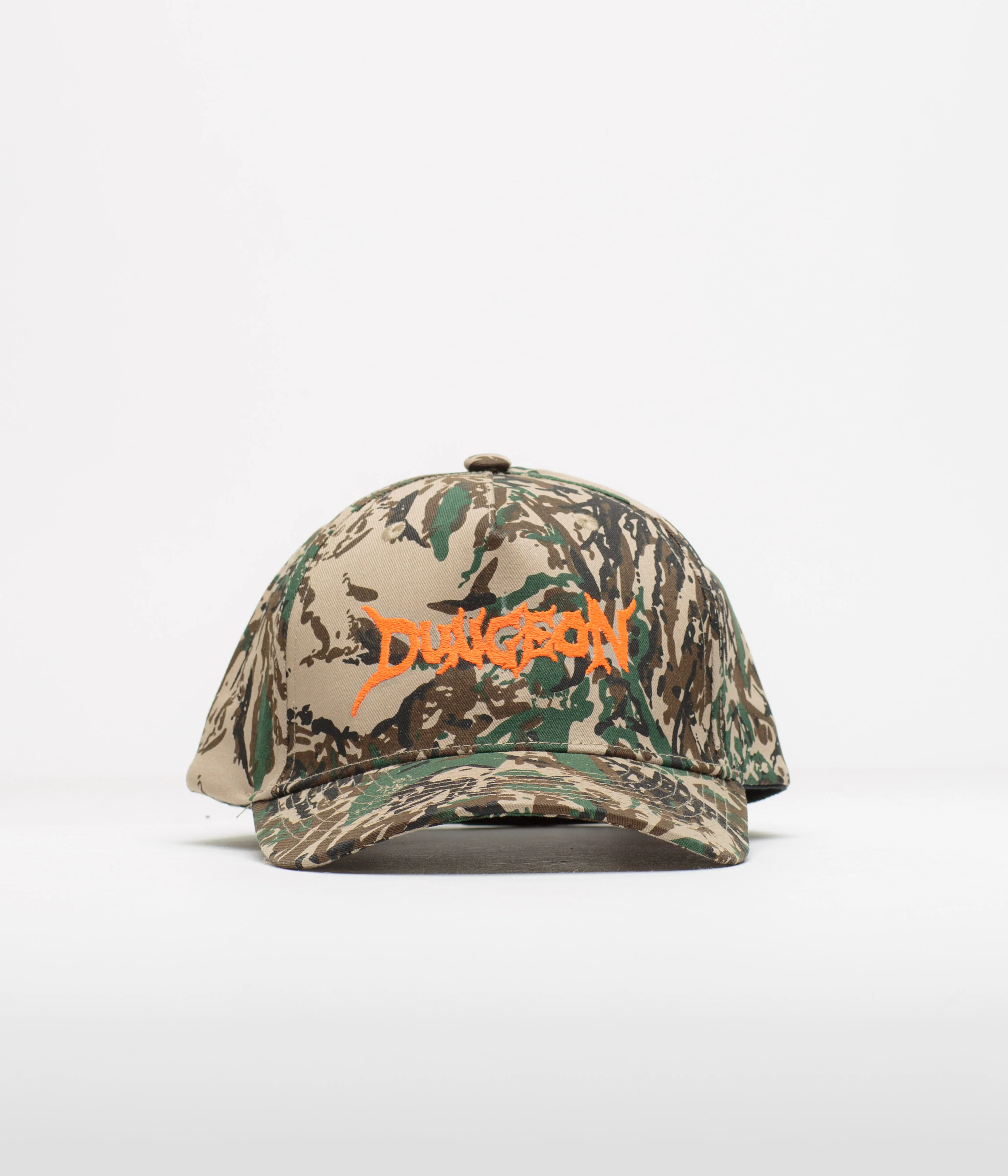 Dungeon Scrawl Logo Camo Cap - Camo / Orange - Image 2