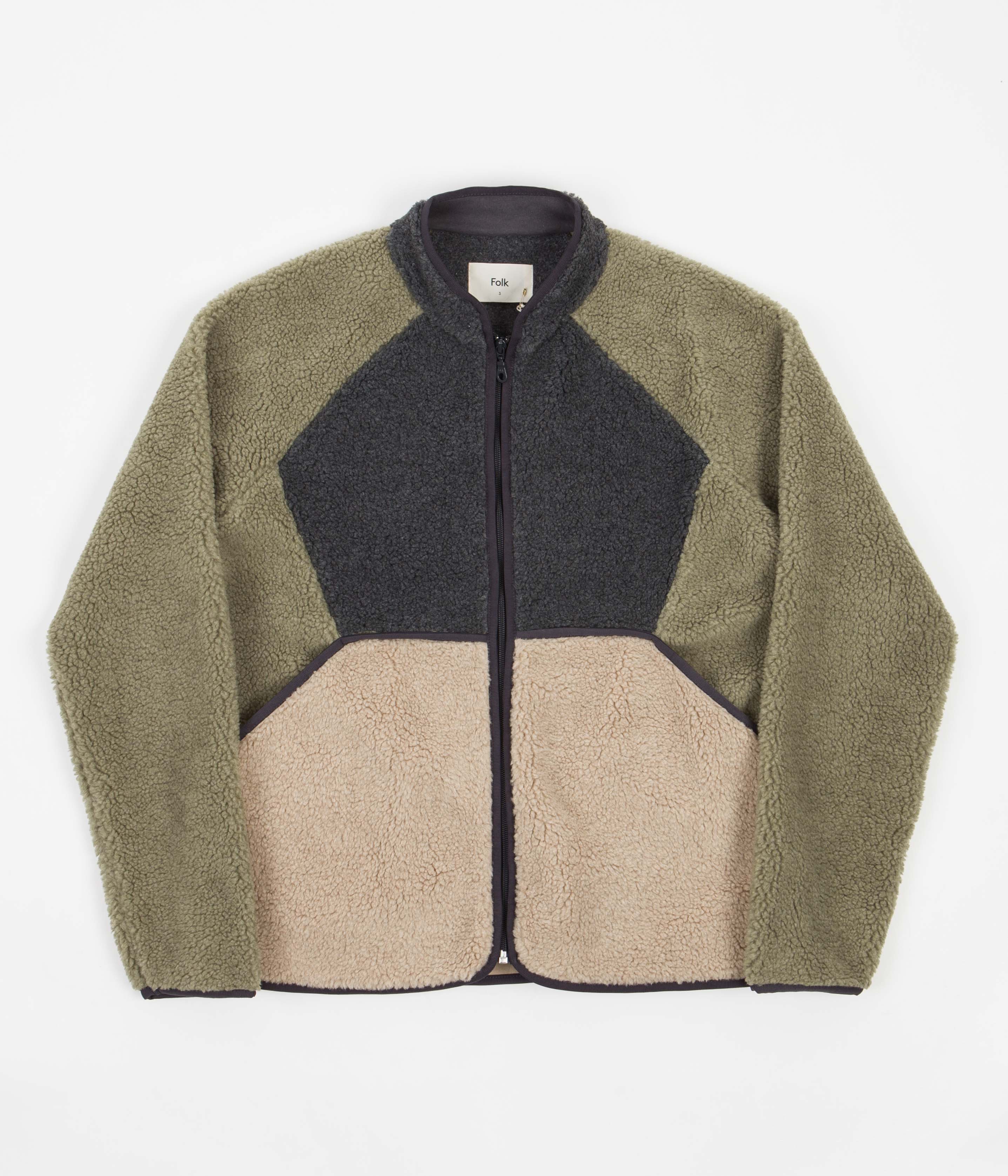 Folk Puzzle Zip Fleece - Mineral Green Mix