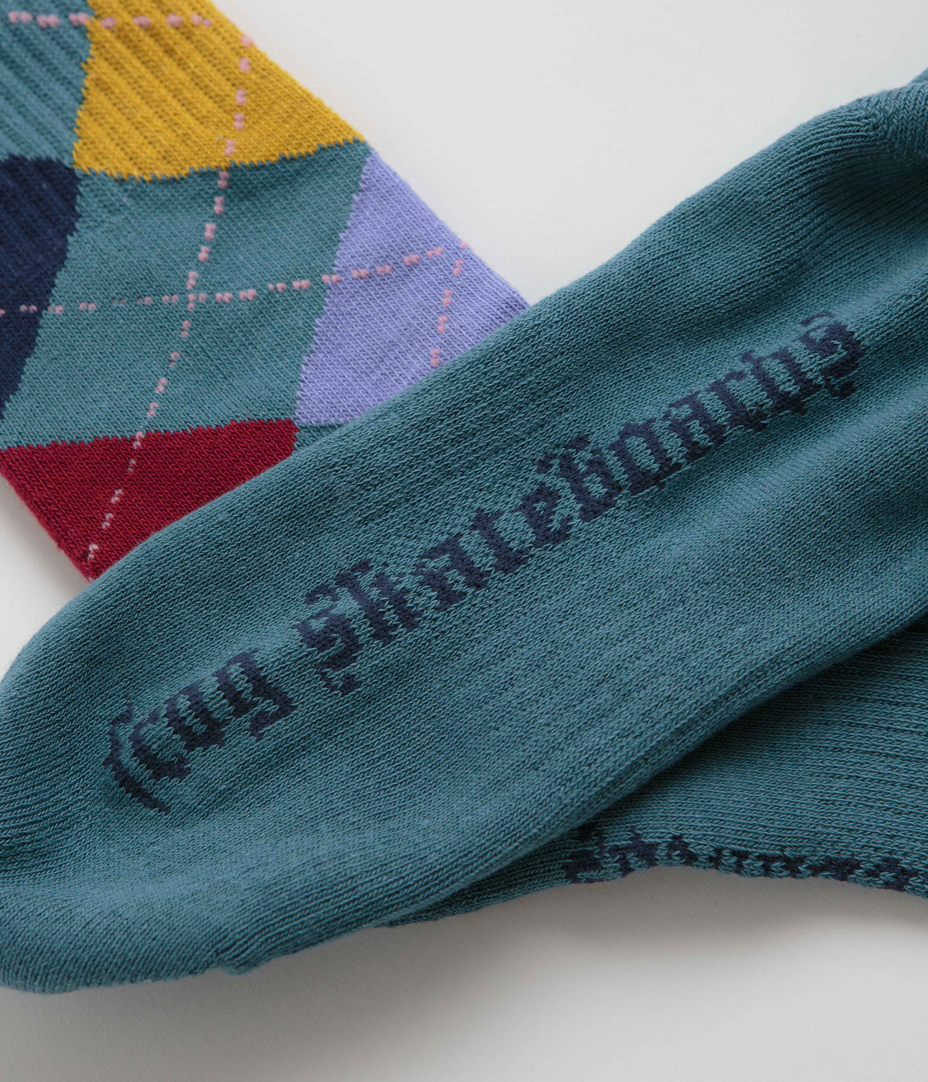 Frog Argyle Socks - Teal - Image 2