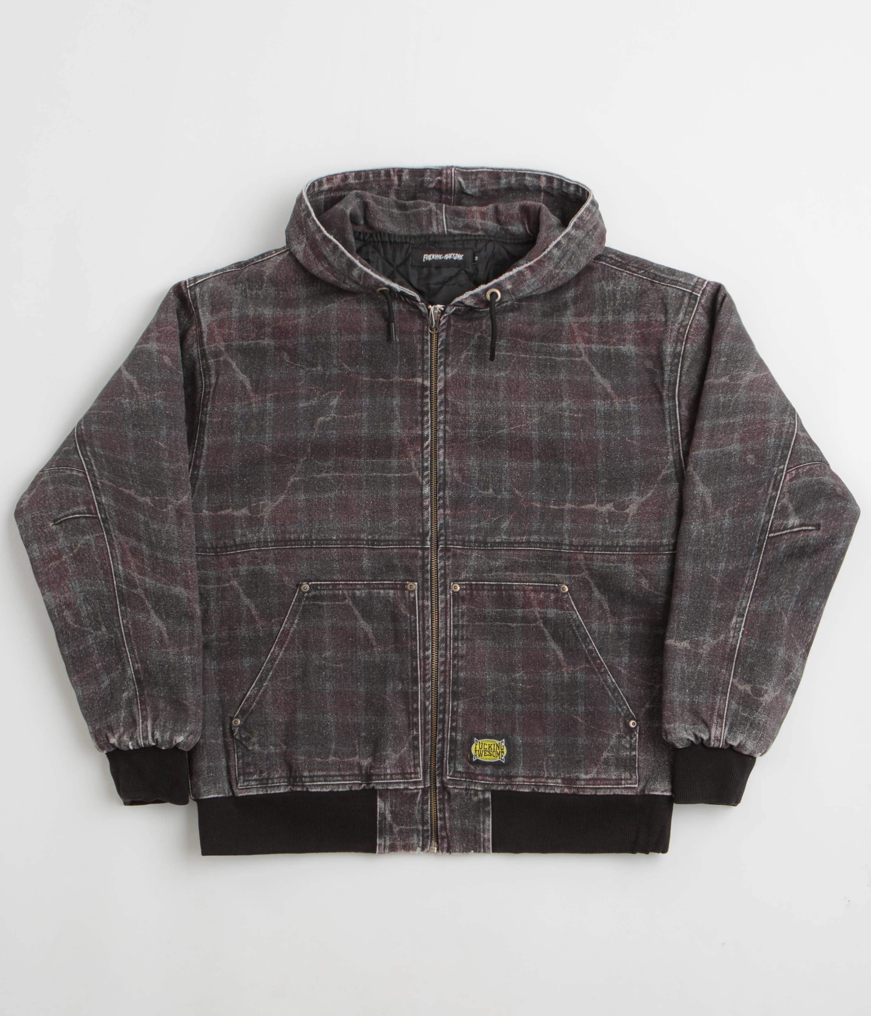 Fucking Awesome Distressed Plaid KO Work Jacket - Brown
