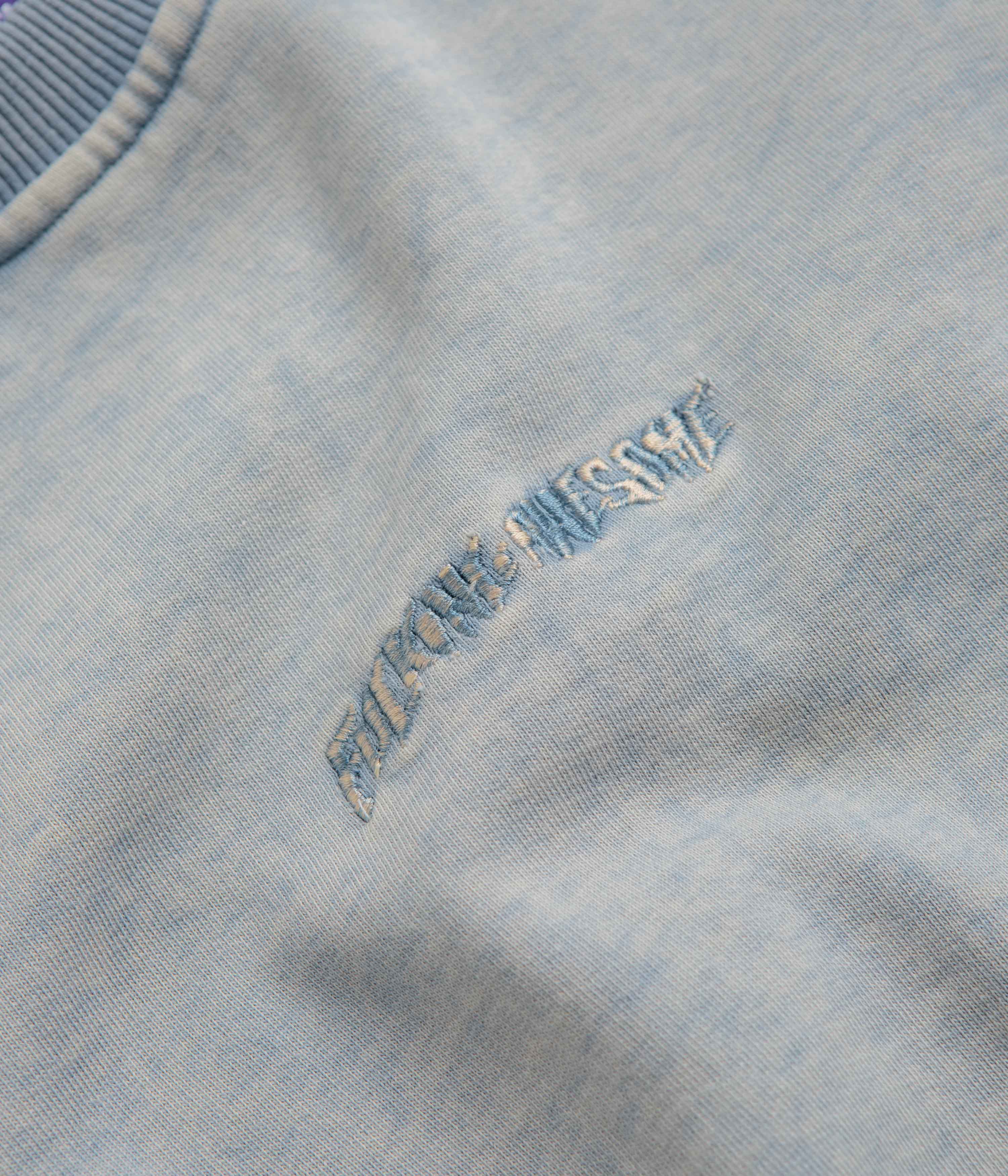 Fucking Awesome Little Stamp Snow Wash Crewneck Sweatshirt - Dusty Blue - Image 3