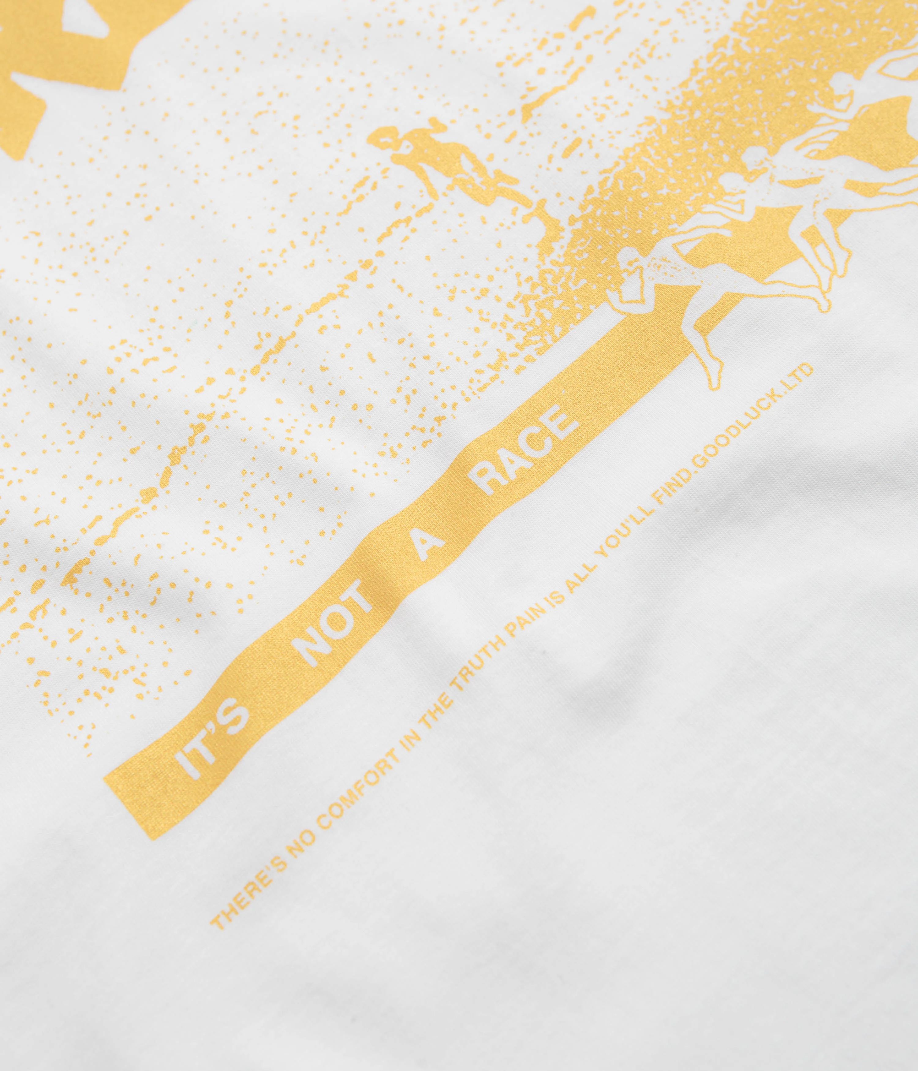 Garden Not A Race T-Shirt - White / Gold - Image 2