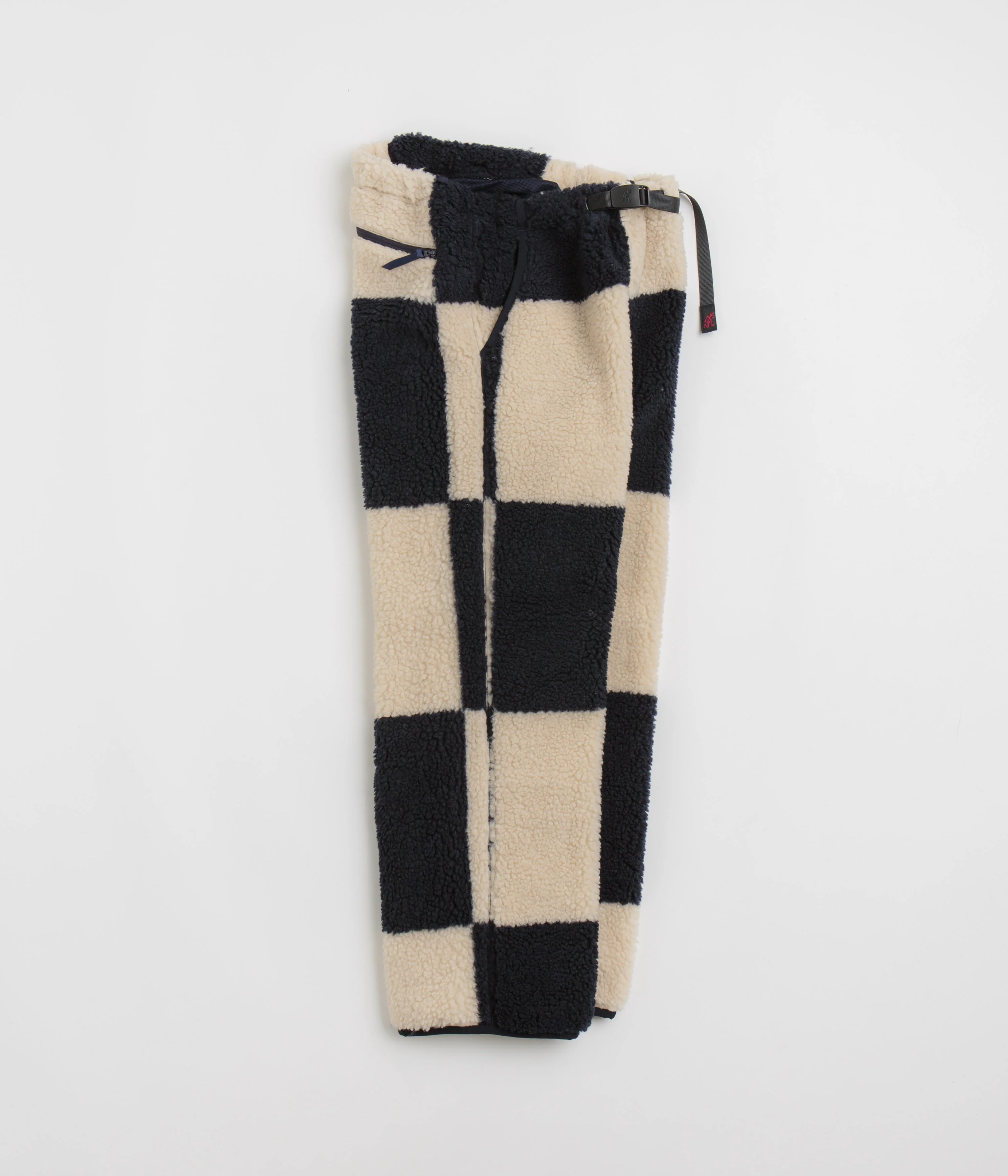 Gramicci Checkered Sherpa Pants - Natural / Navy Check - Image 2