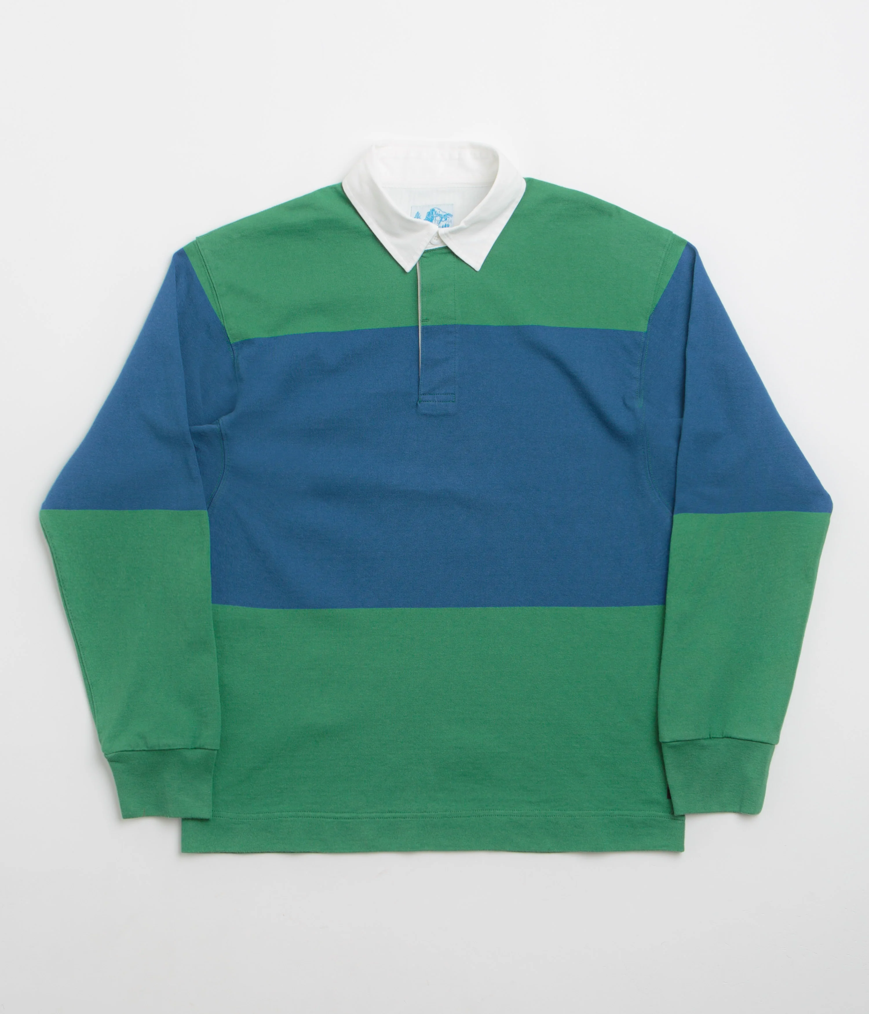 Gramicci Langdon Rugby Shirt - Cerulean / Emerald