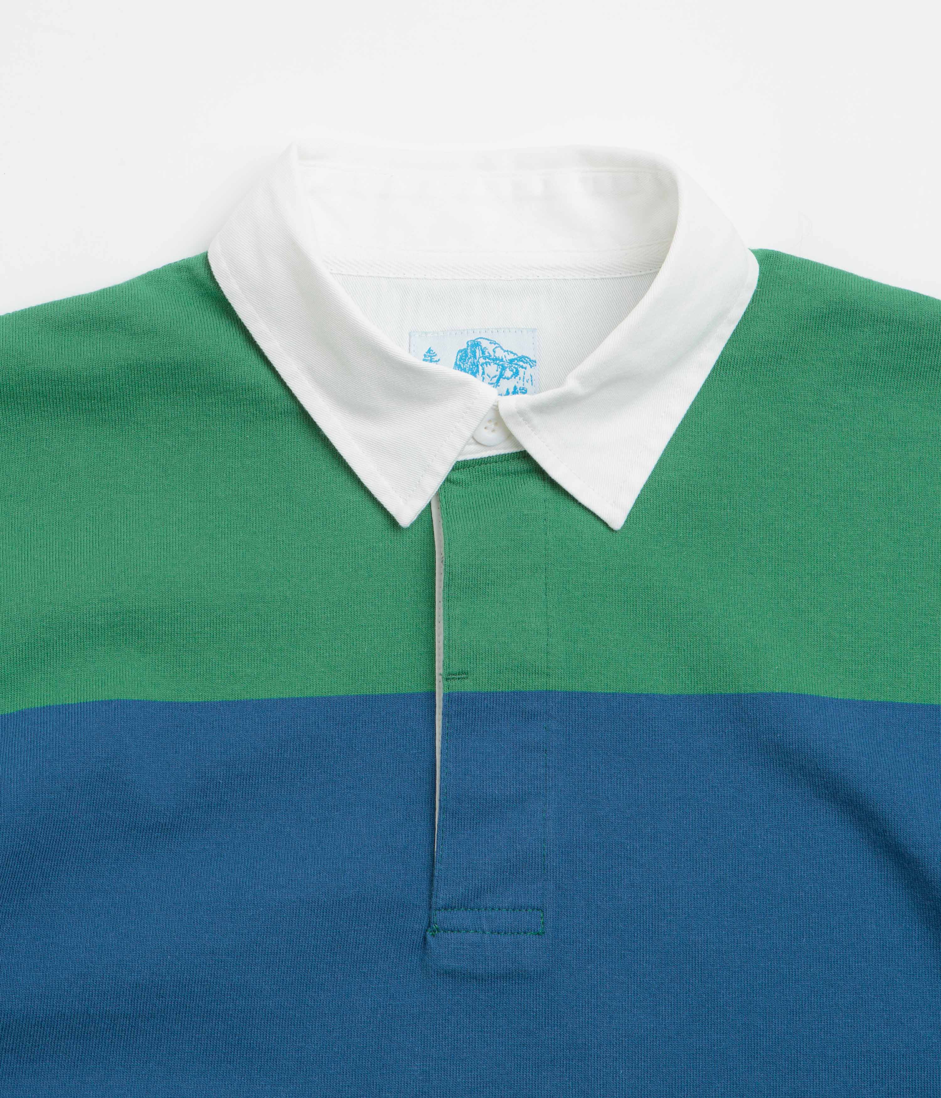 Gramicci Langdon Rugby Shirt - Cerulean / Emerald - Image 2