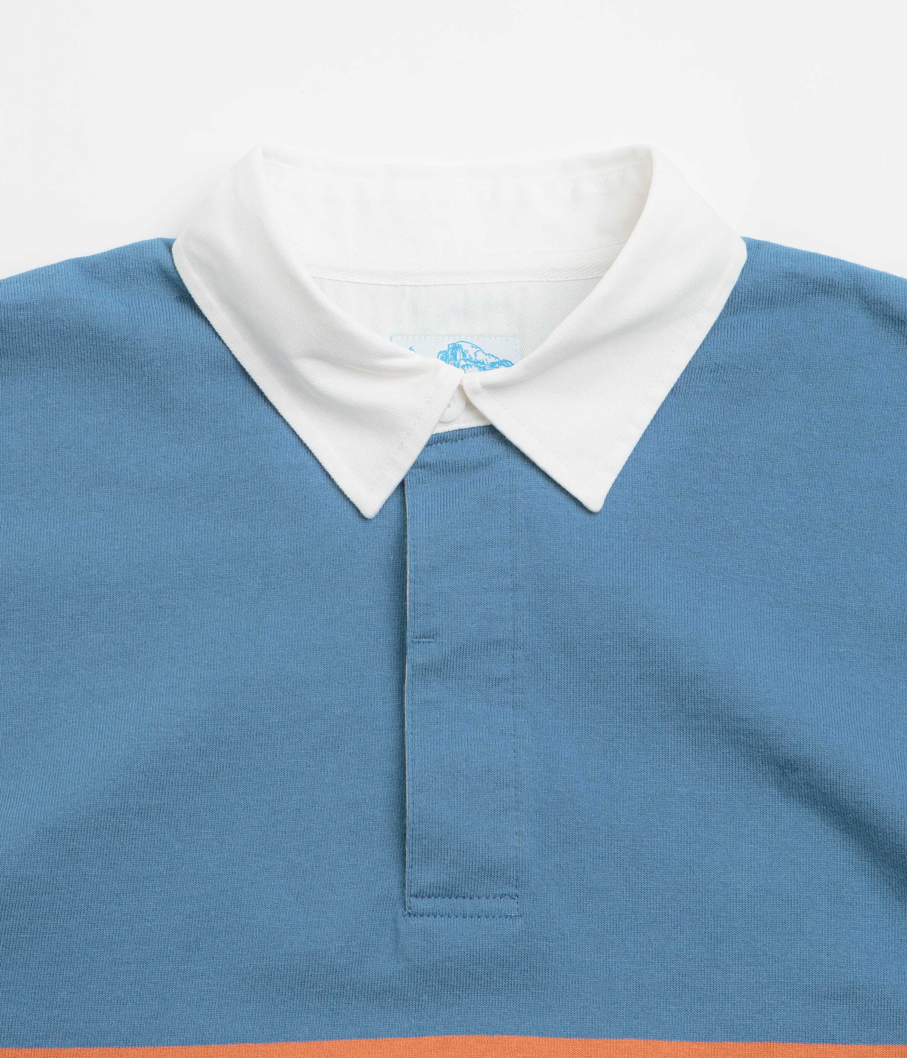 Gramicci Langdon Rugby Shirt - Sky / Apricot - Image 2