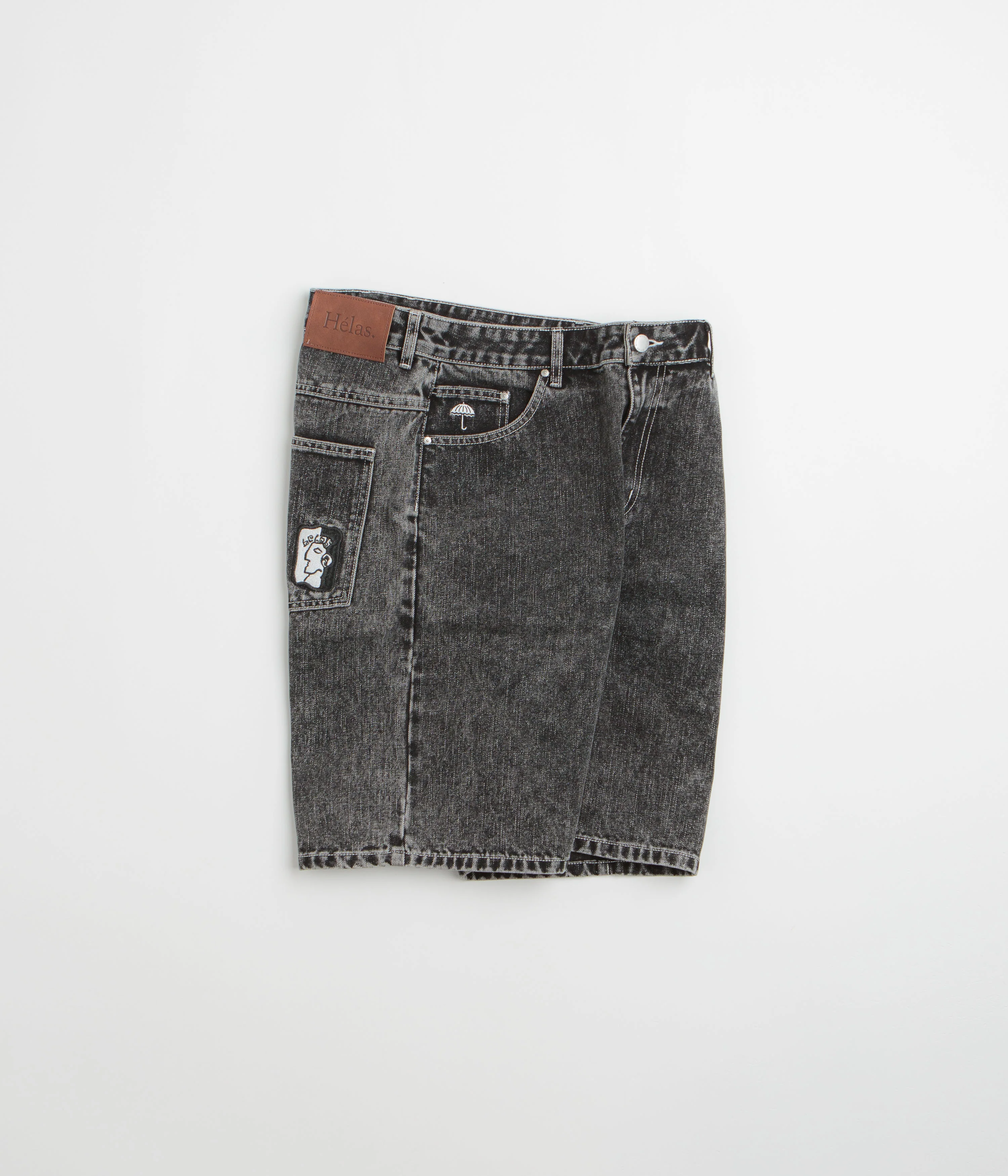 Helas Dieu Grec Jean Shorts - Washed Black - Image 2