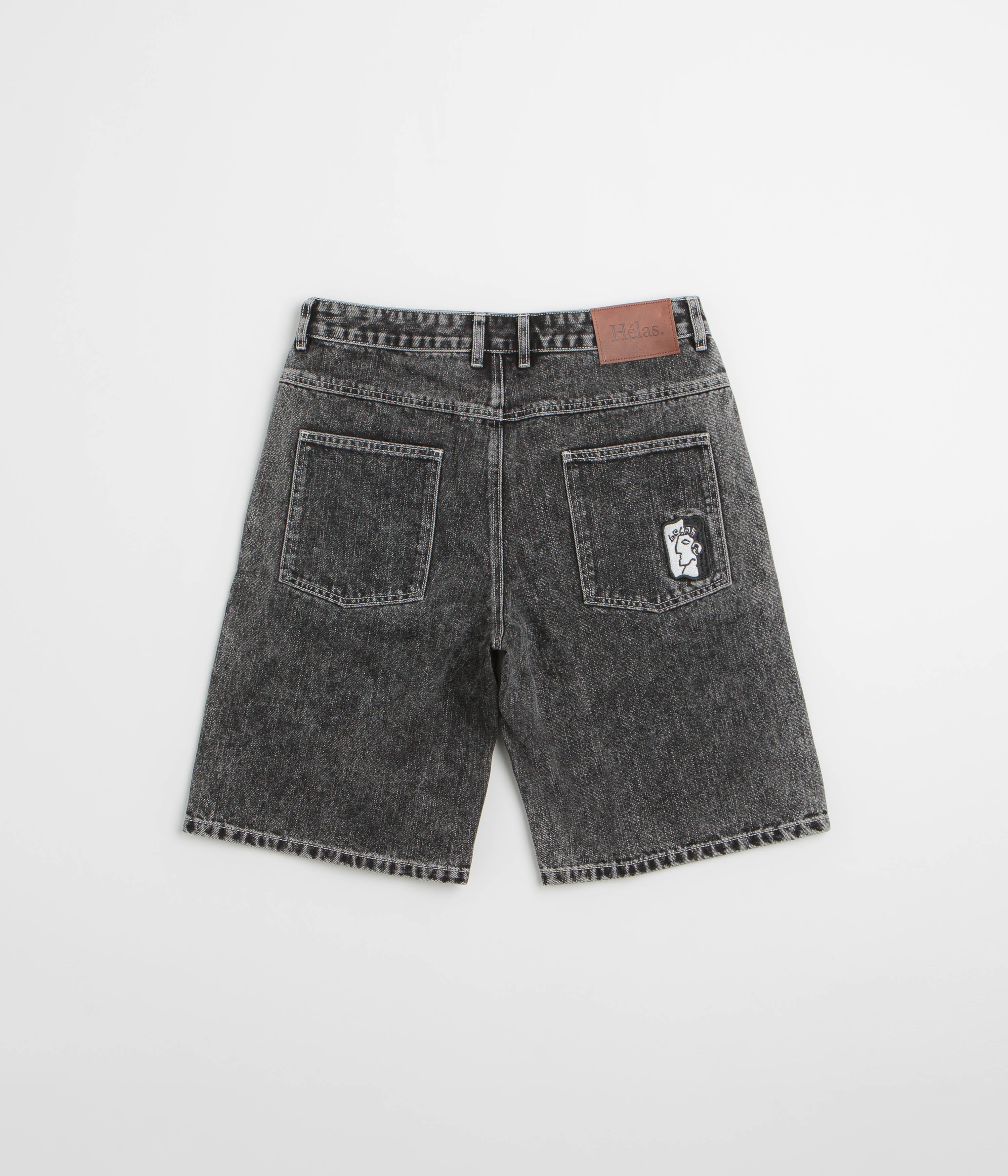Helas Dieu Grec Jean Shorts - Washed Black - Image 3
