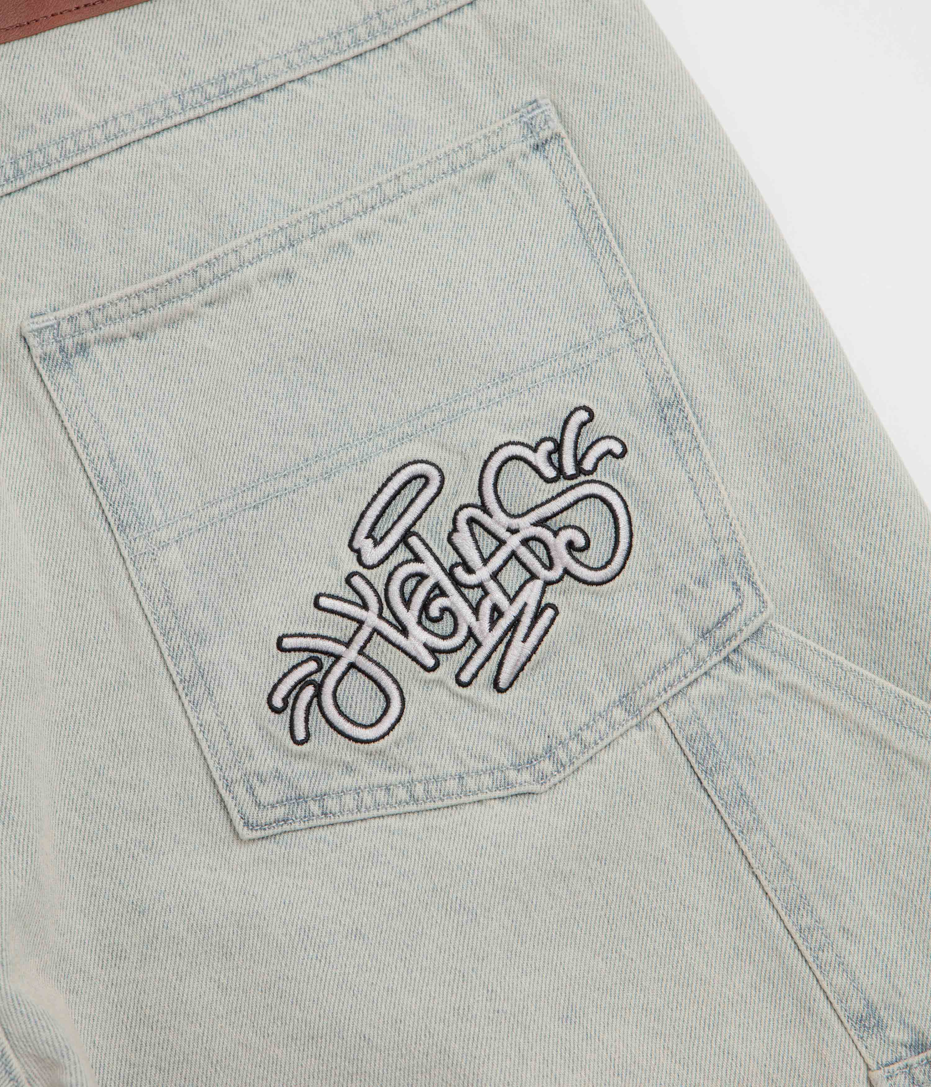 Helas Double Knee Jean Shorts - Light Blue - Image 7