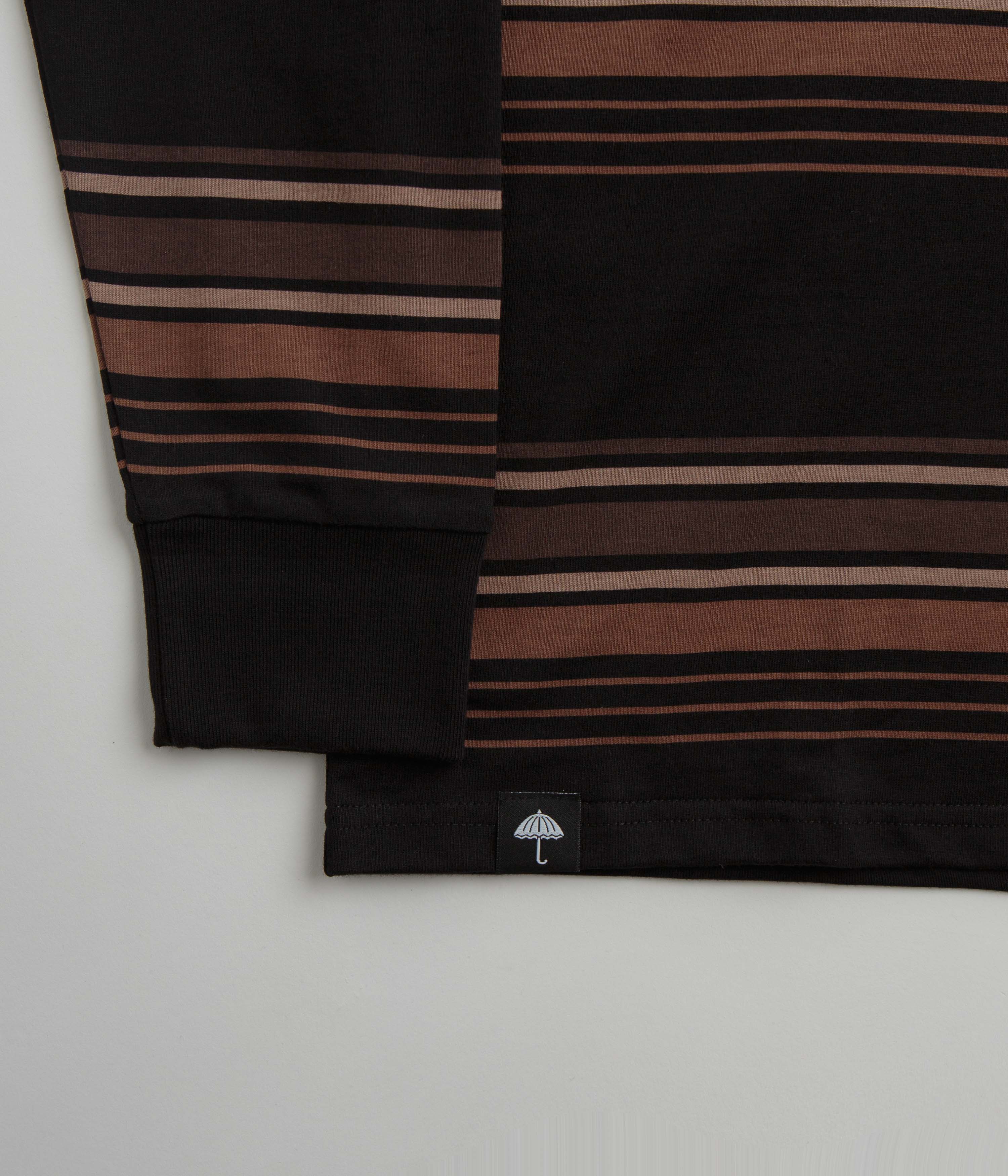 Helas Strip Long Sleeve T-Shirt - Black / Brown - Image 2