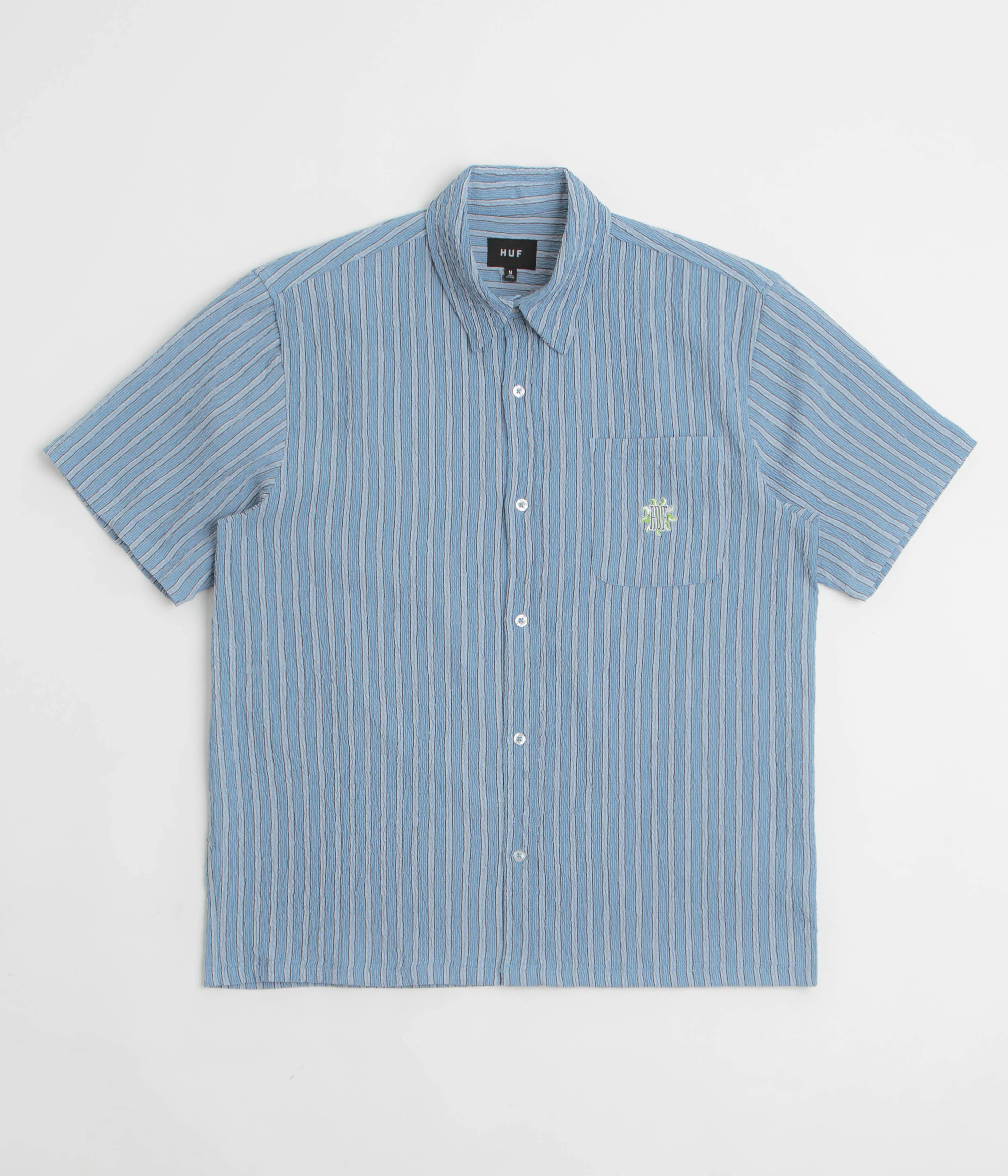 HUF Apollo Striped Short Sleeve Shirt - Pool Blue