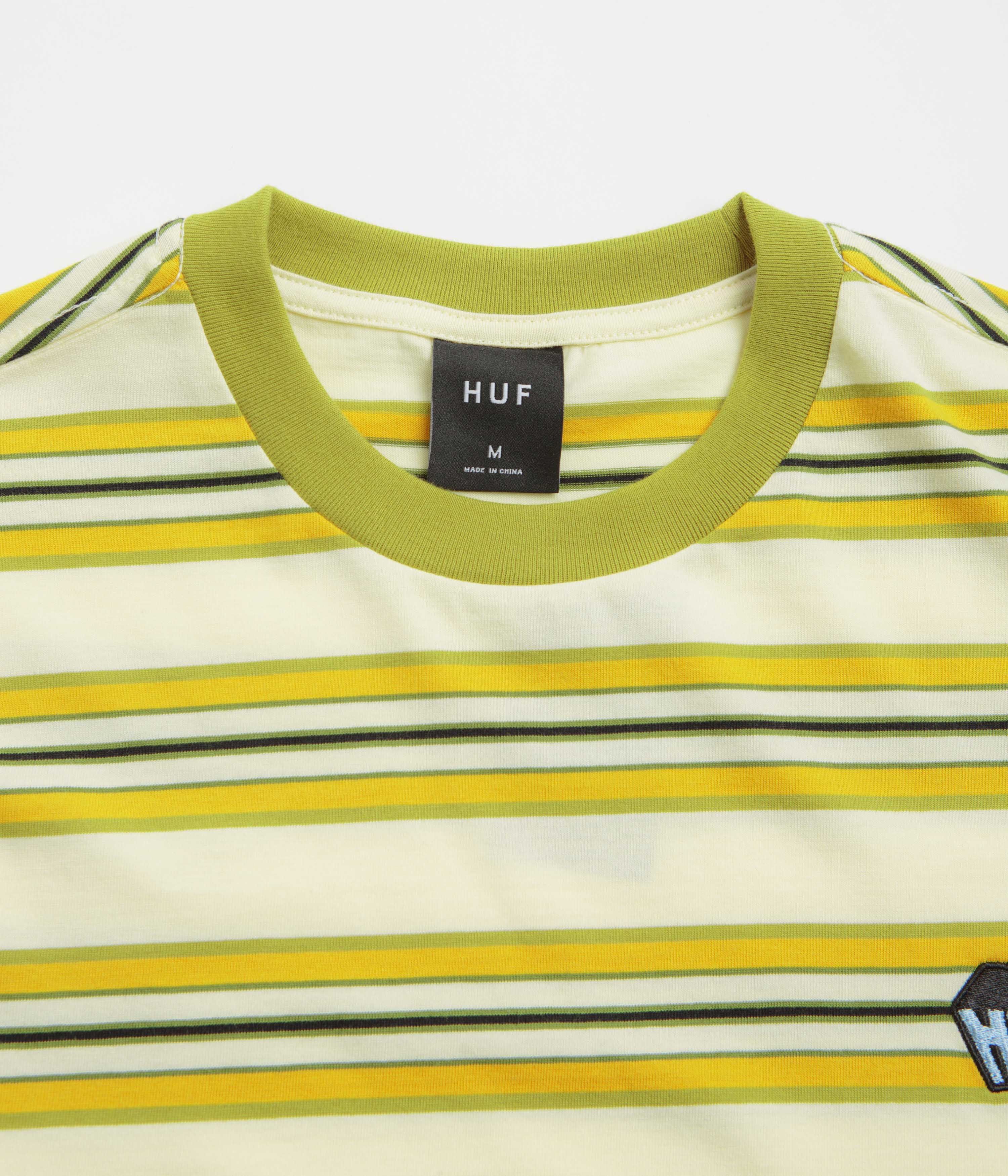 HUF Big Block Stripe T-Shirt - Pale Yellow - Image 3