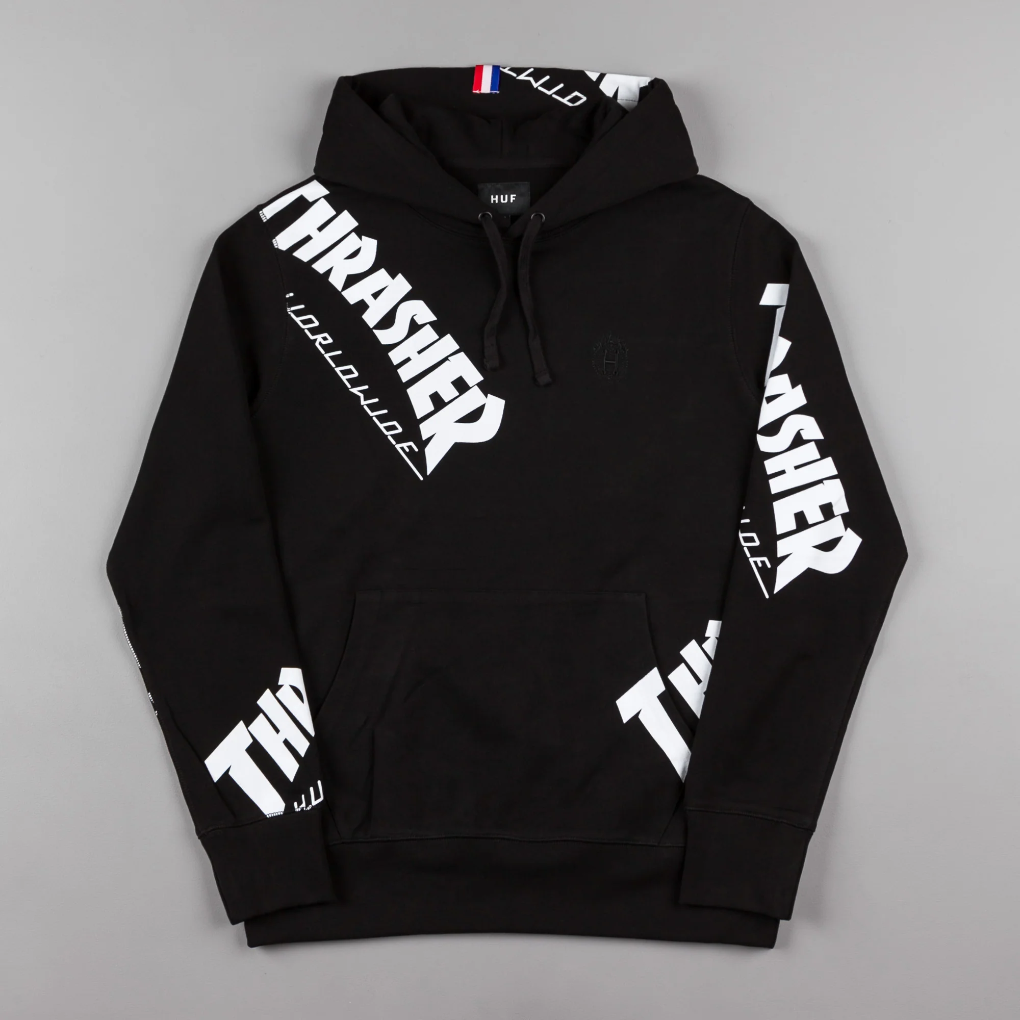 HUF x Thrasher TDS Allover Hooded Sweatshirt - Black