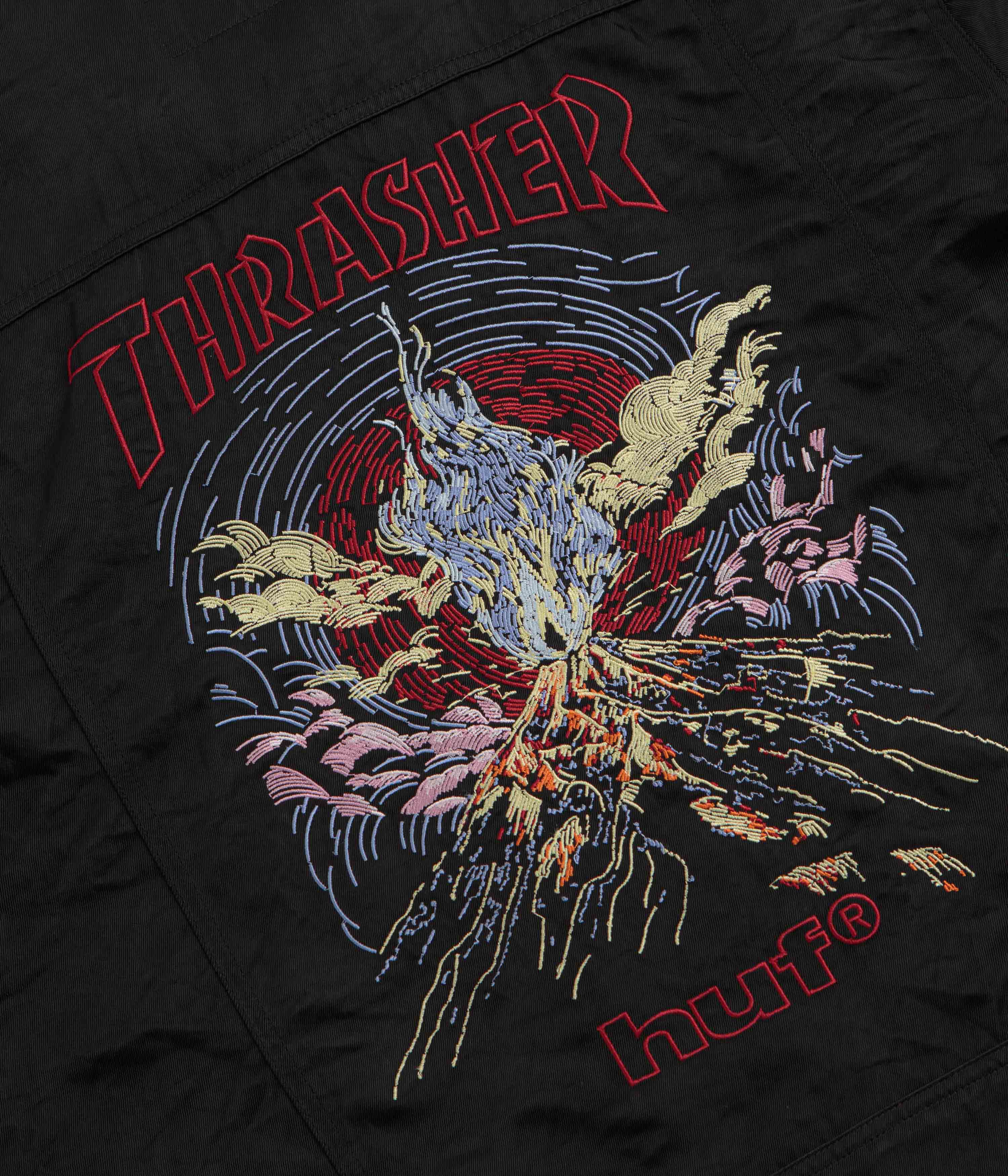 HUF x Thrasher Trucker Jacket - Black - Image 7