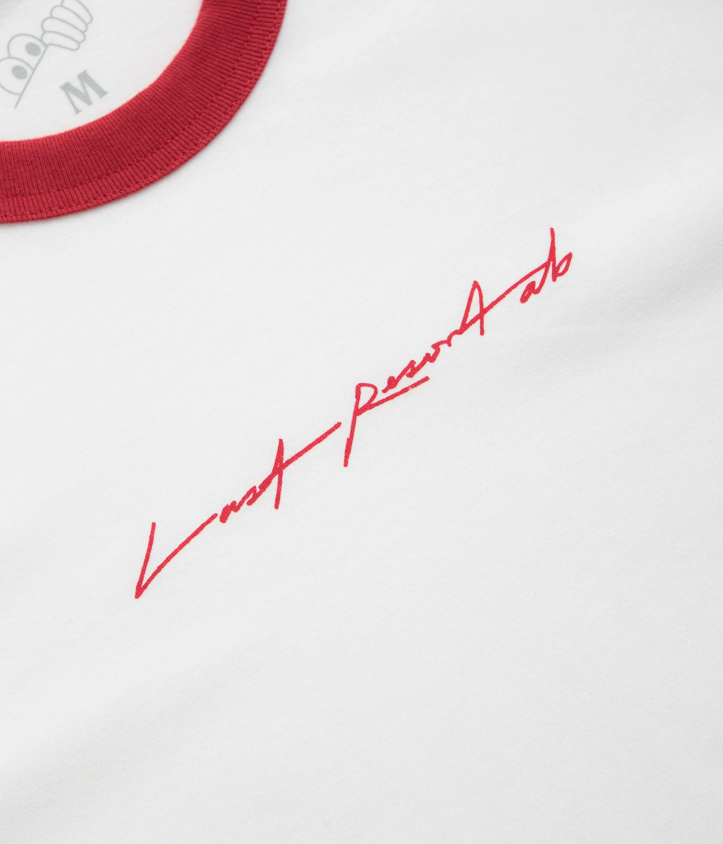 Last Resort AB Signature Ringer T-Shirt - White / Old Red - Image 2