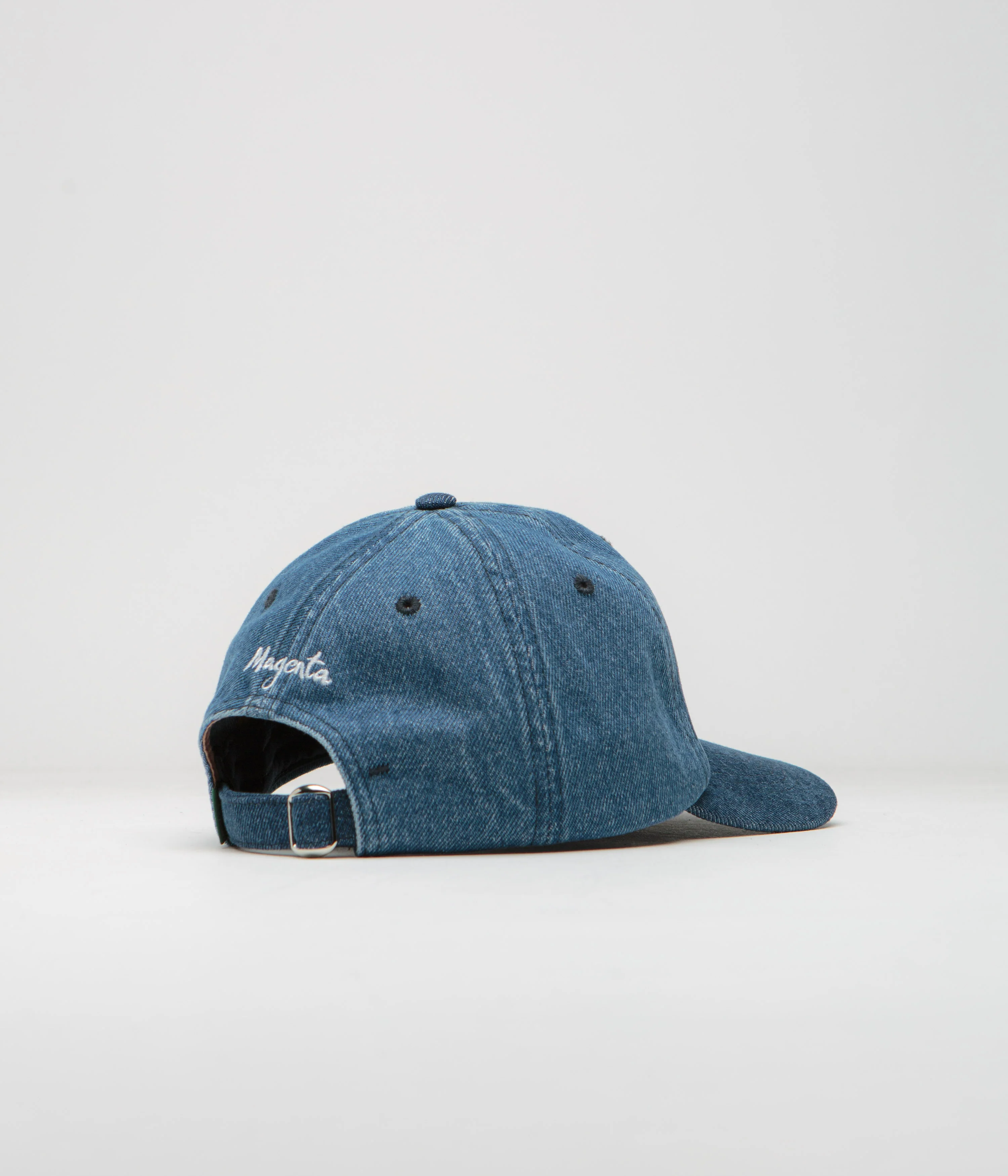 Magenta Chess Dad Cap - Blue Denim - Image 3