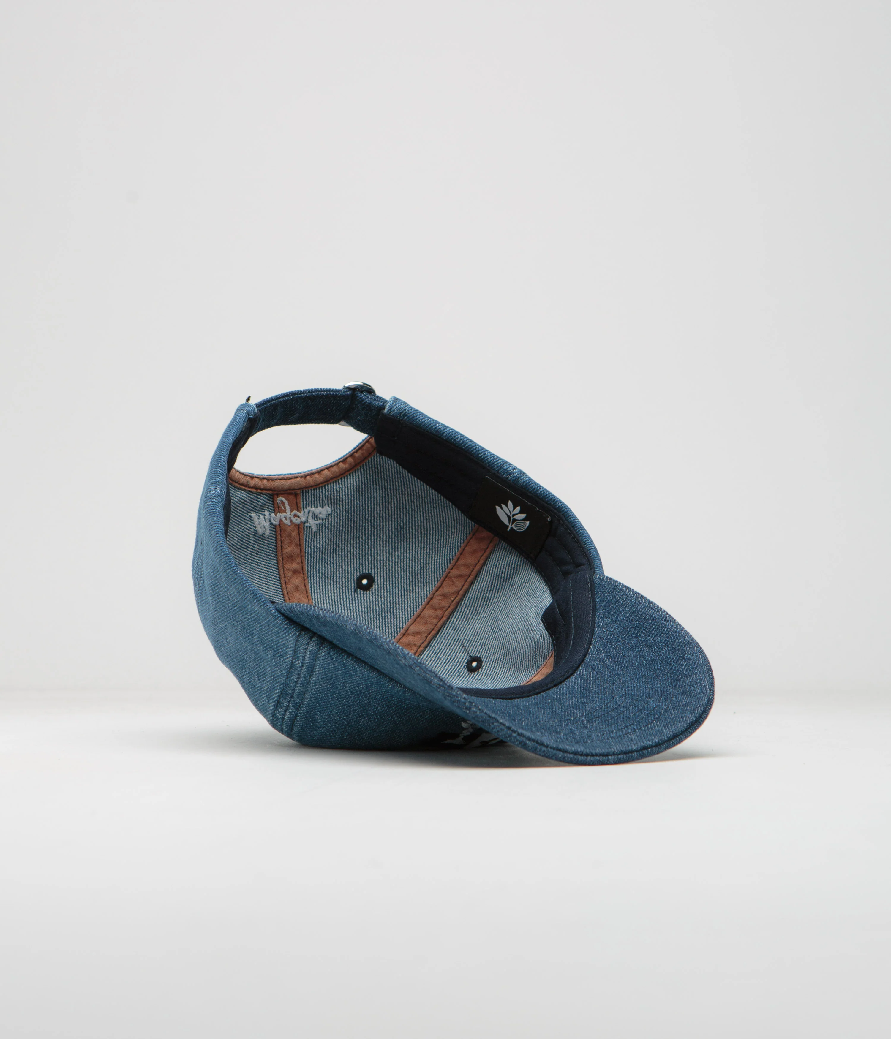 Magenta Chess Dad Cap - Blue Denim - Image 4
