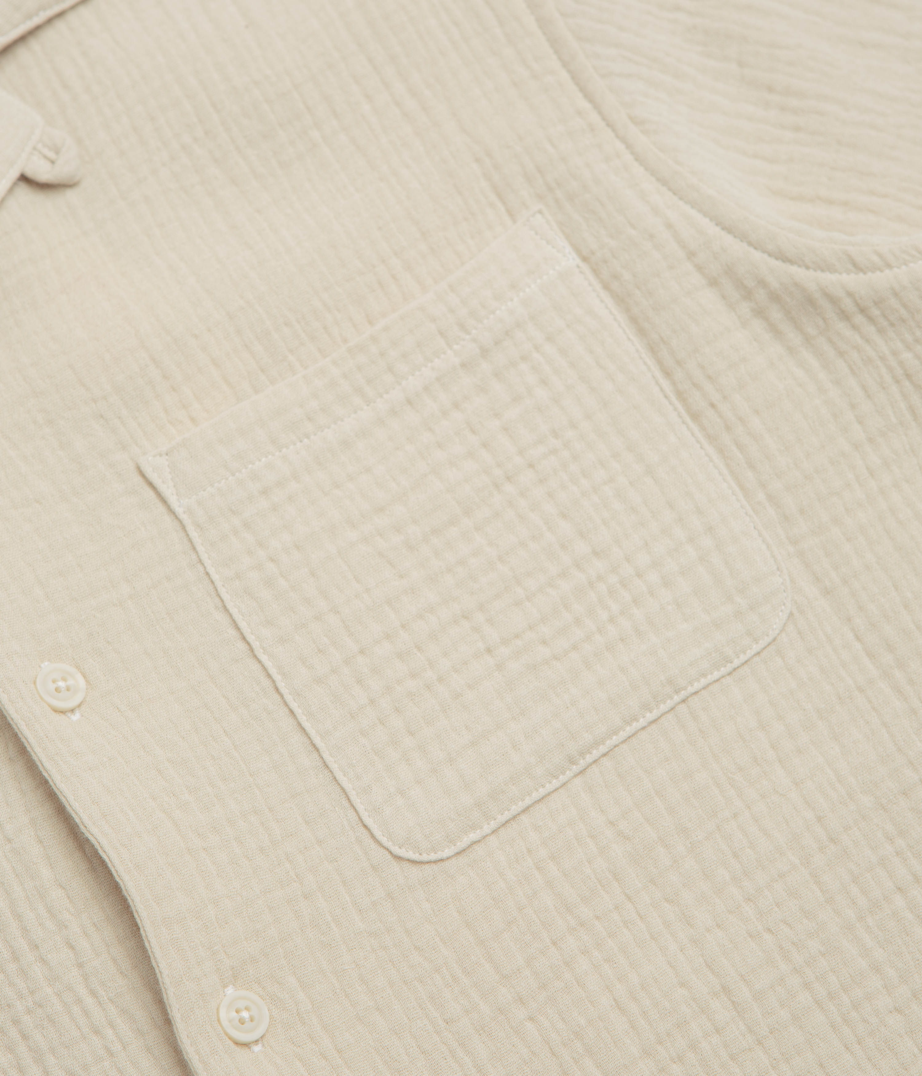 Mollusk Cosmo Short Sleeve Shirt - Oat - Image 3