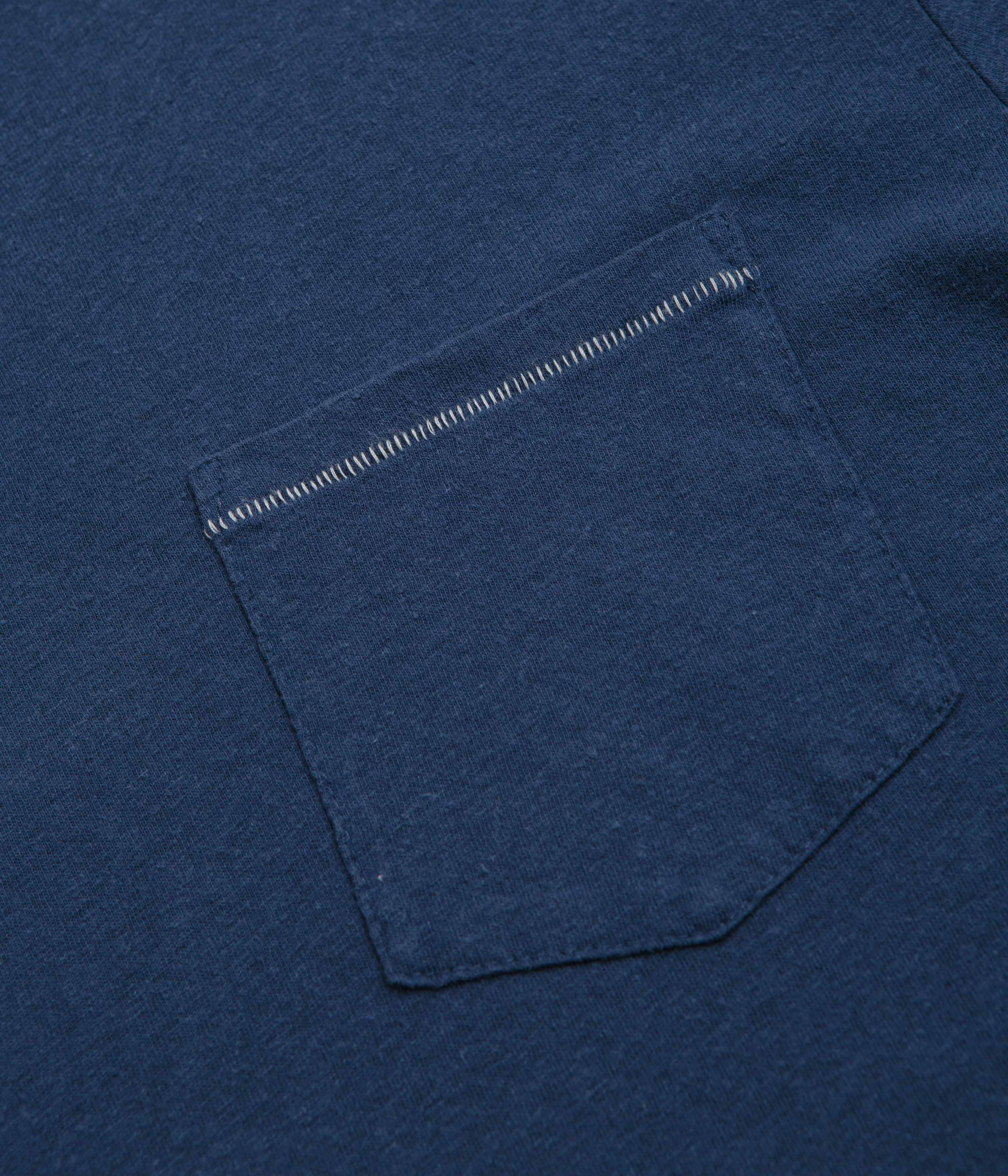 Mollusk Hemp Pocket T-Shirt - Dull Indigo - Image 3