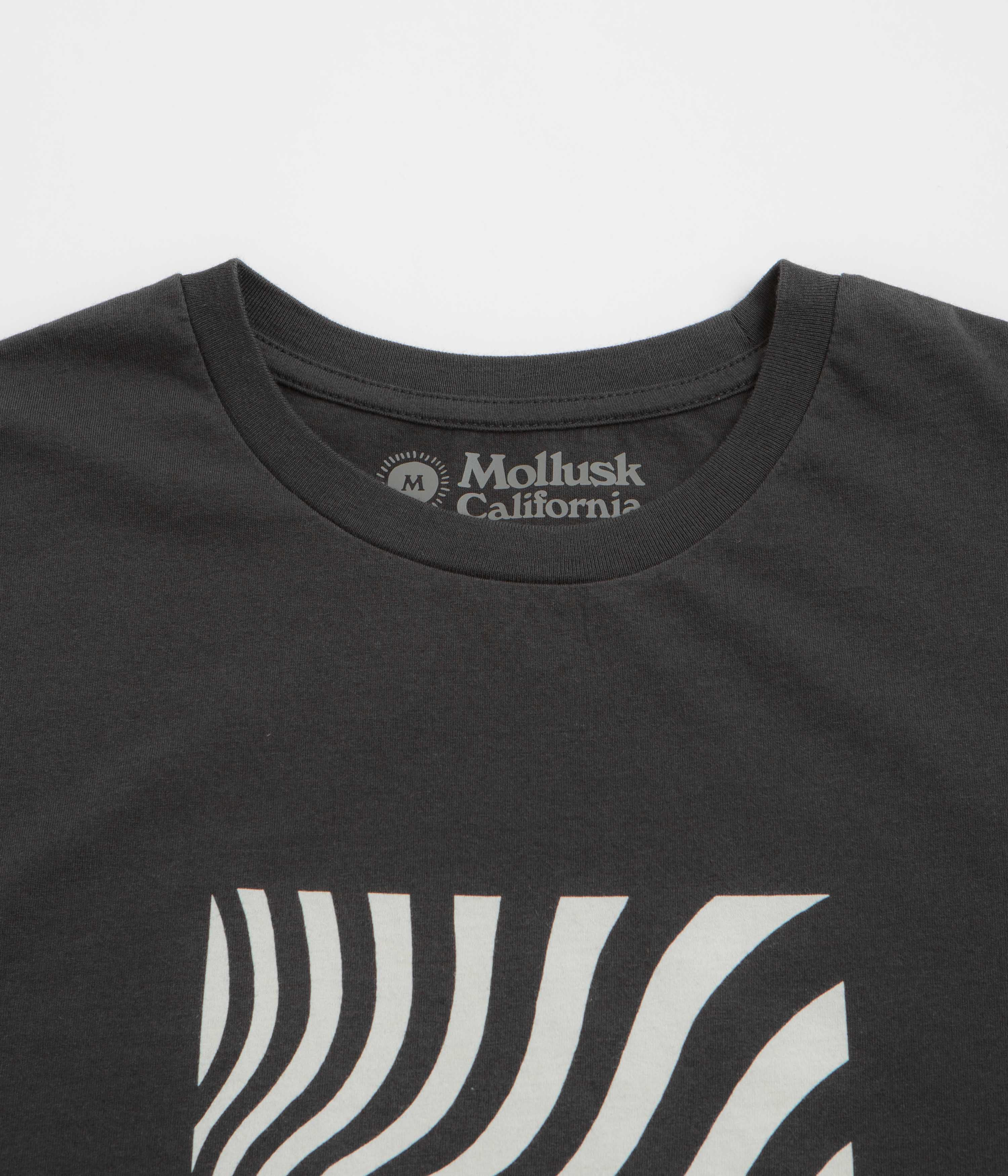 Mollusk Optic Wave T-Shirt - Faded Black - Image 2