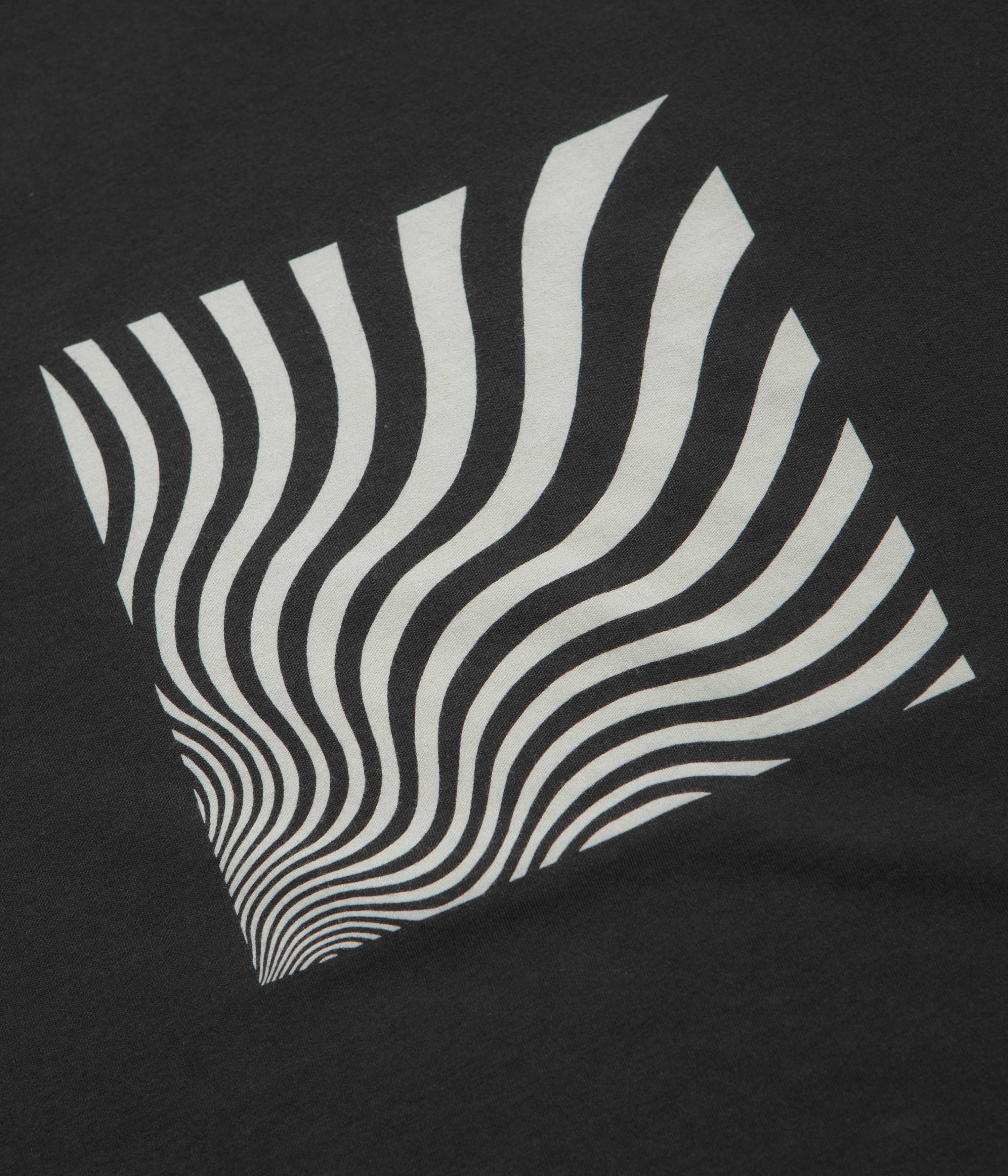 Mollusk Optic Wave T-Shirt - Faded Black - Image 3