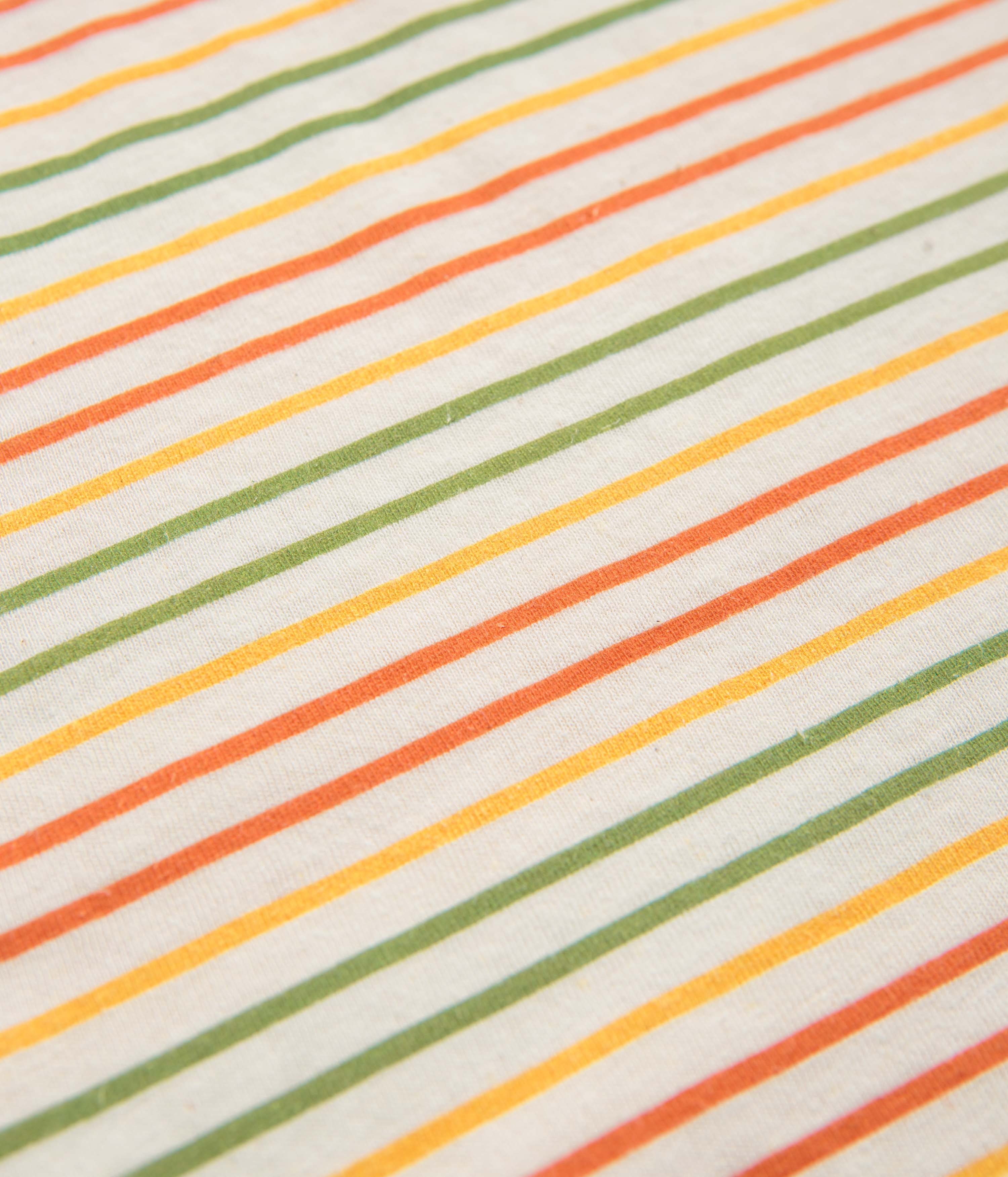 Mollusk Womens Ringer T-Shirt - Red / Gold / Green Stripe - Image 3