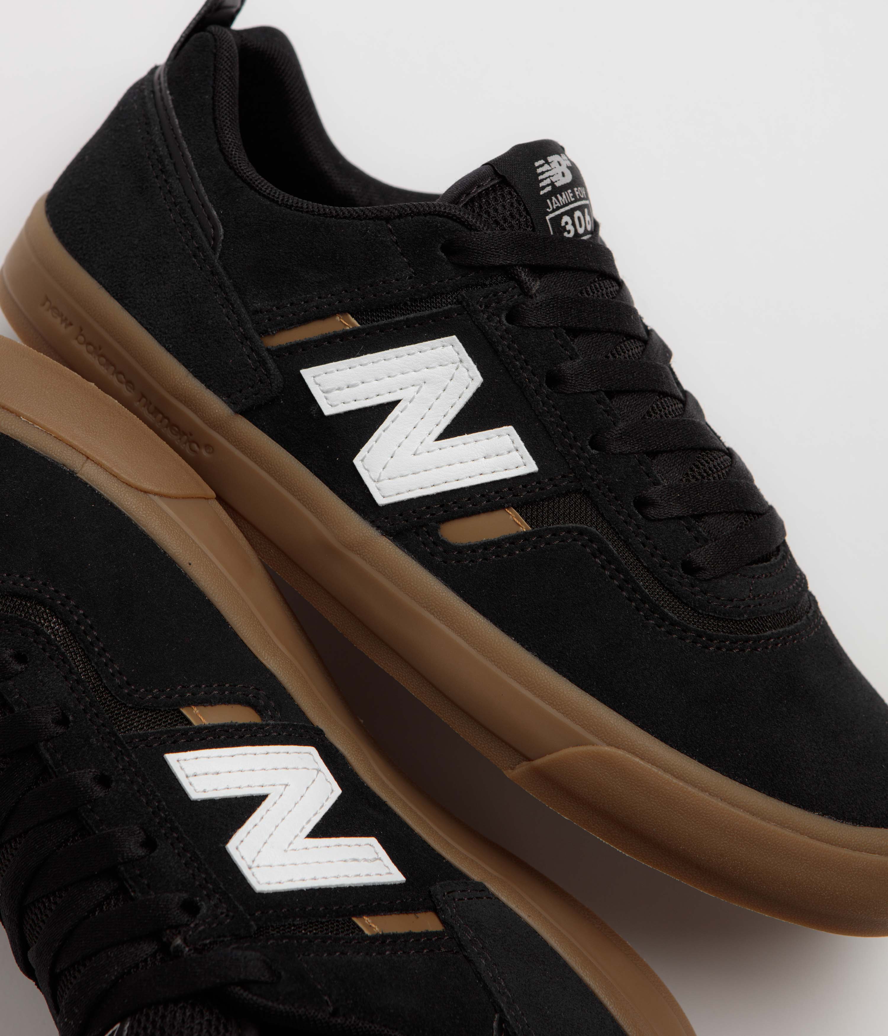 New Balance Numeric 306 Jamie Foy Shoes - Black / Gum - Image 3