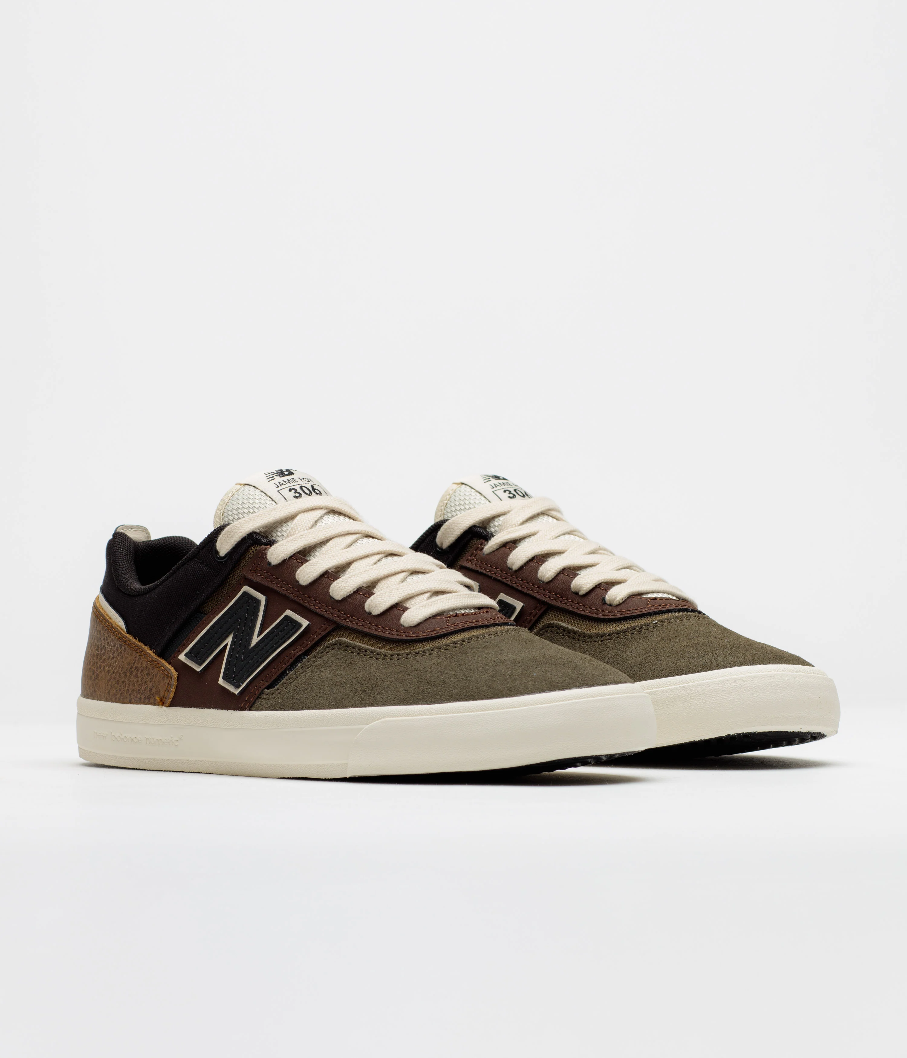 New Balance Numeric 306 Jamie Foy Shoes - Brown / Olive - Image 2