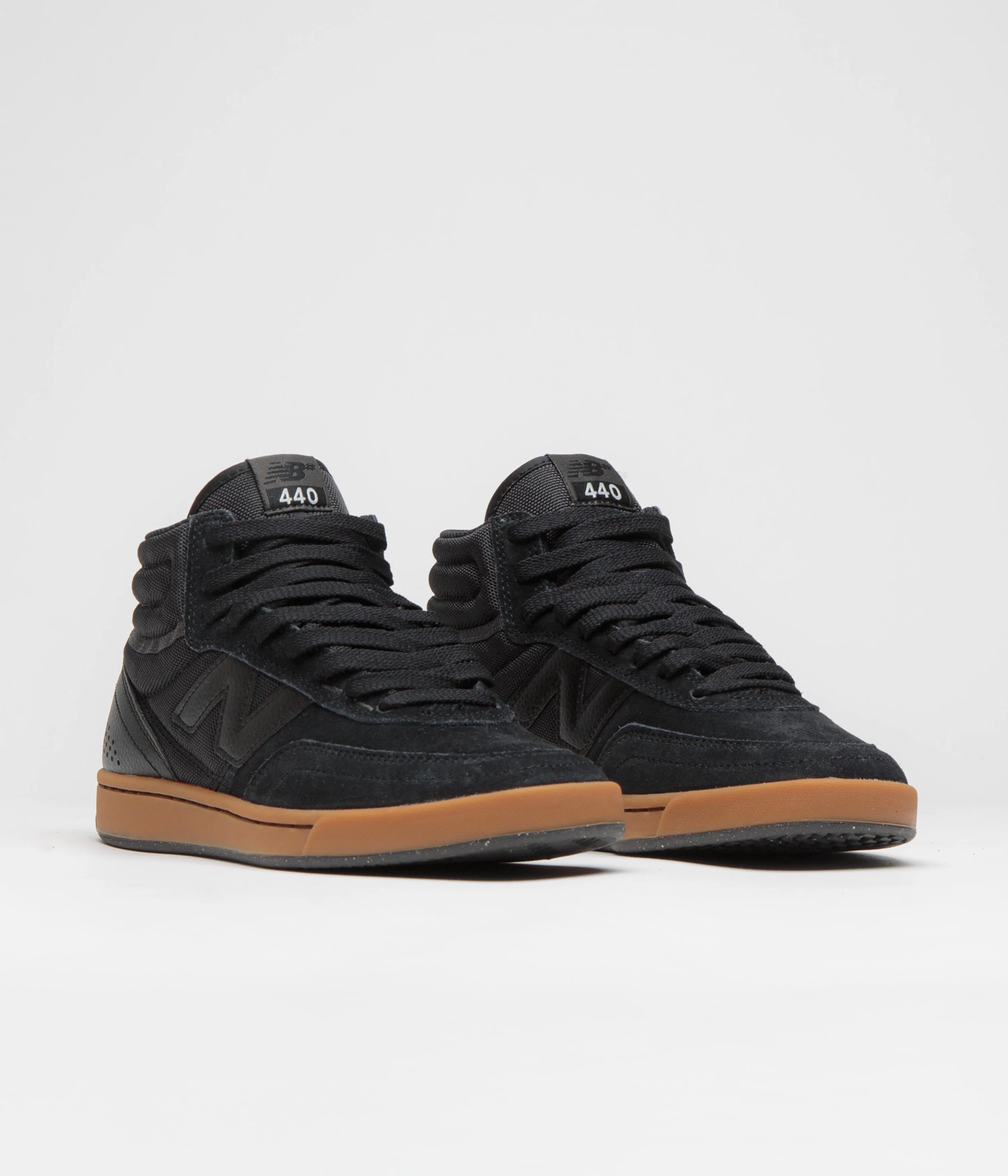 New Balance Numeric 440 Hi Shoes - Black / Black / Gum - Image 2