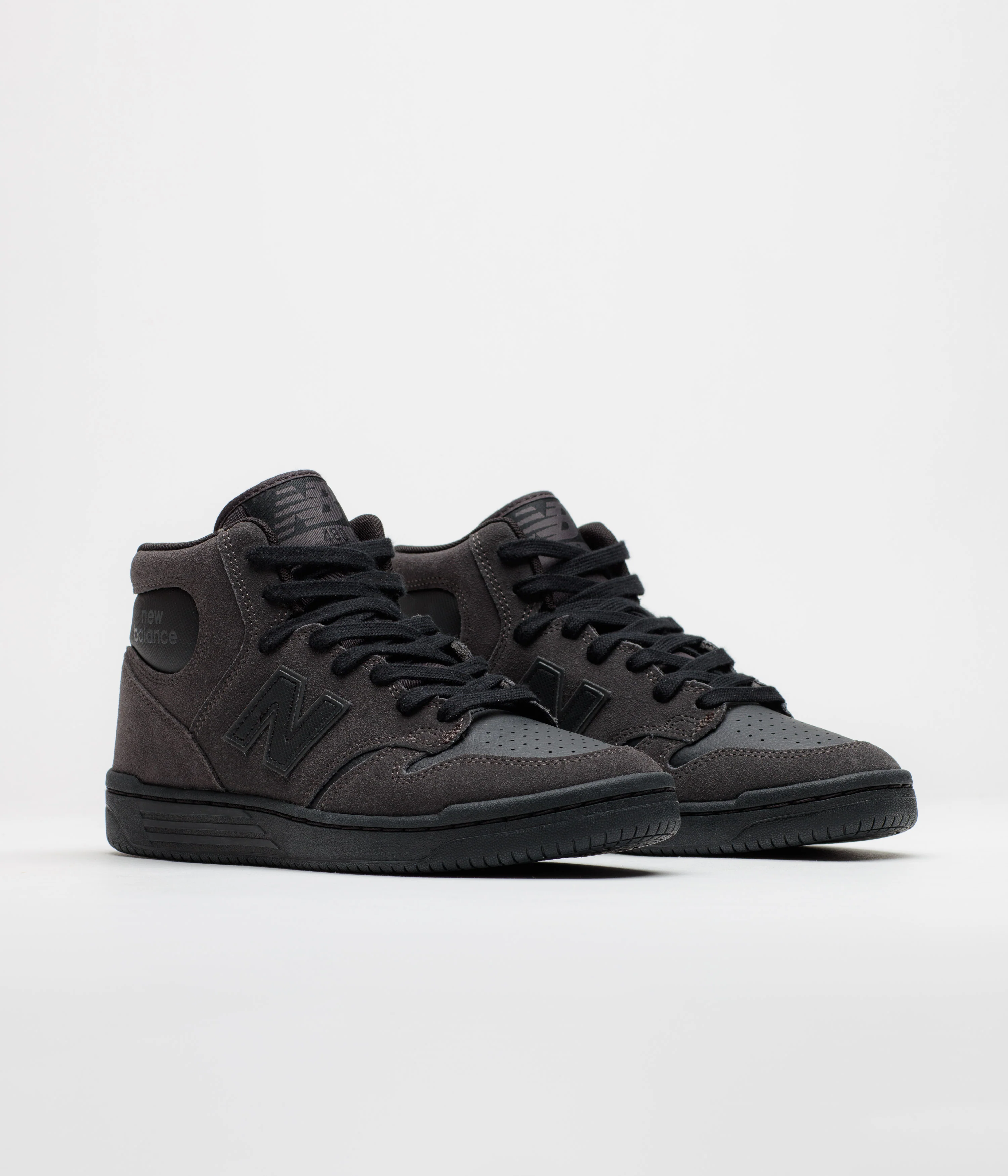 New Balance Numeric 480 High Shoes - Charcoal / Leather - Image 2