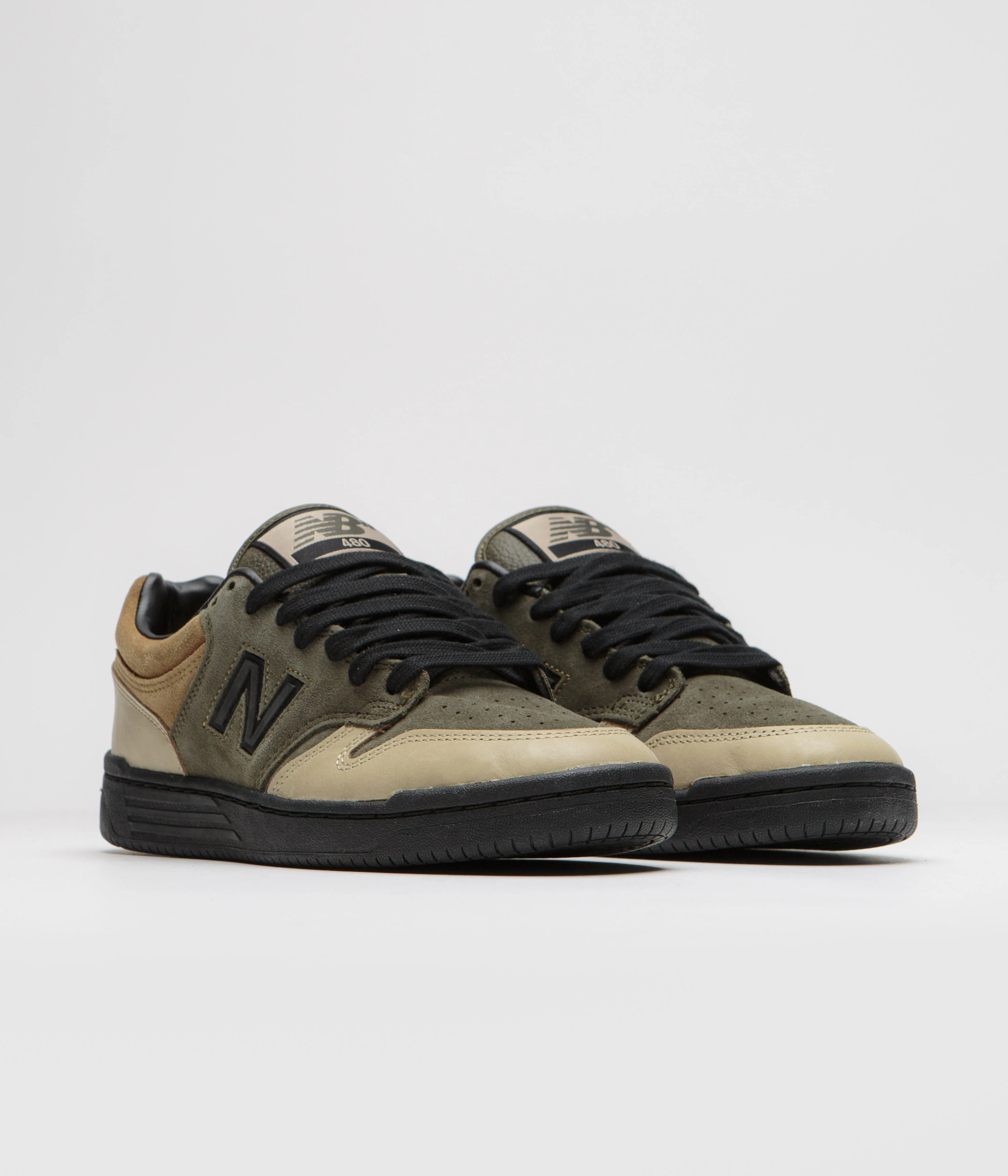 New Balance Numeric x 8FIVE2 480 Shoes - Olive / Black - Image 2