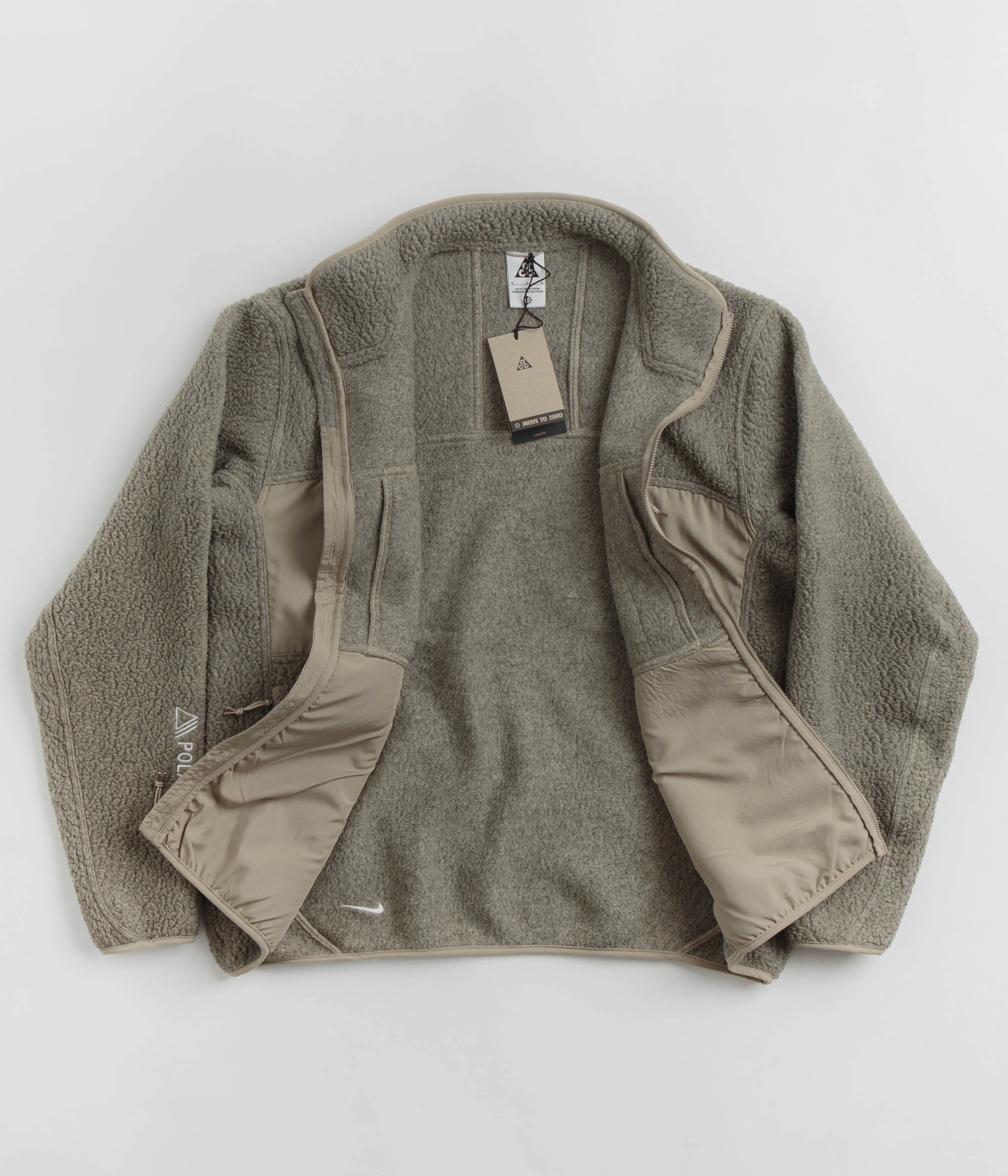 Nike ACG Arctic Wolf Full Zip Fleece - Khaki / Light Iron Ore / Summit White - Image 2