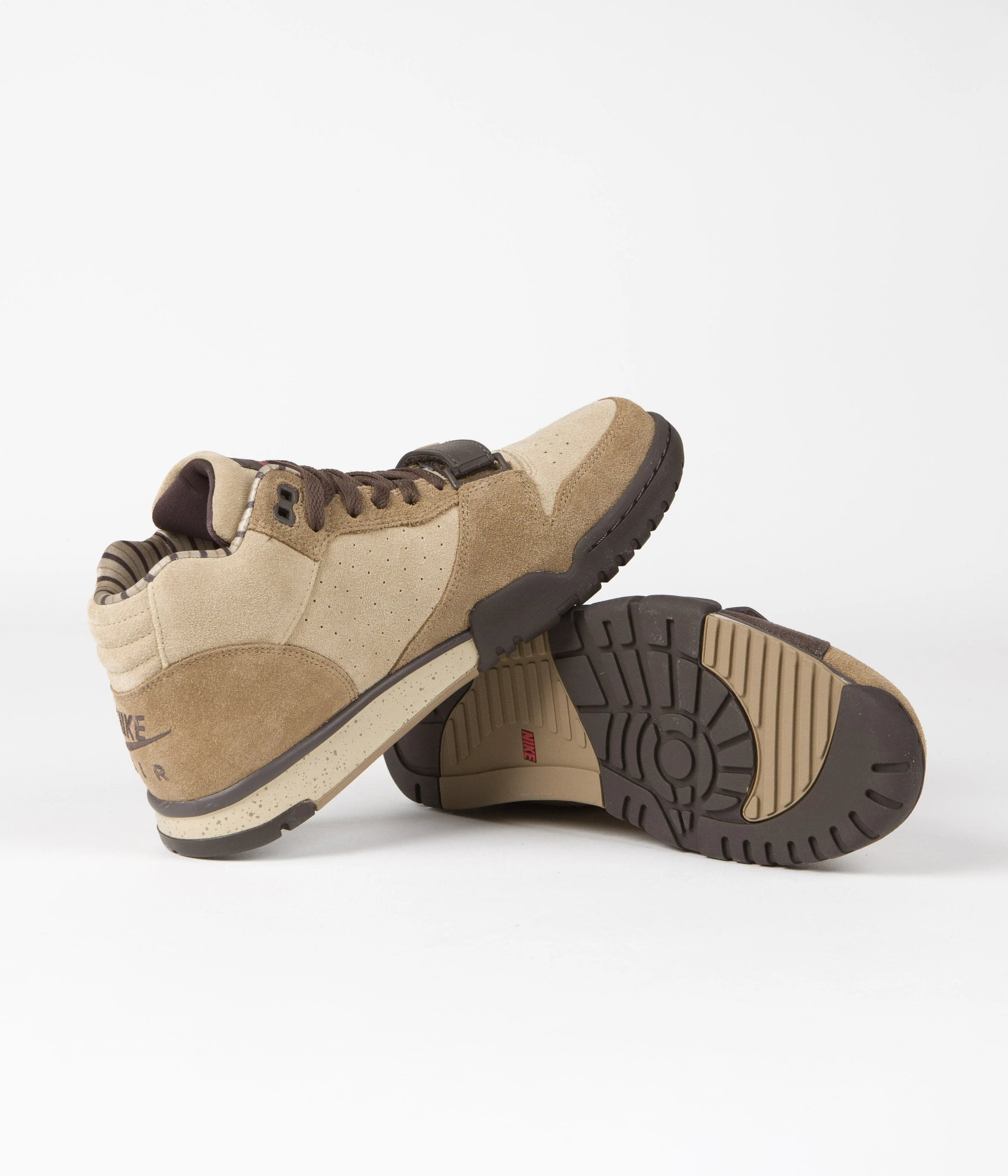 Nike Air Trainer 1 Shoes - Hay / Baroque Brown - Taupe - Varsity Red - Image 5