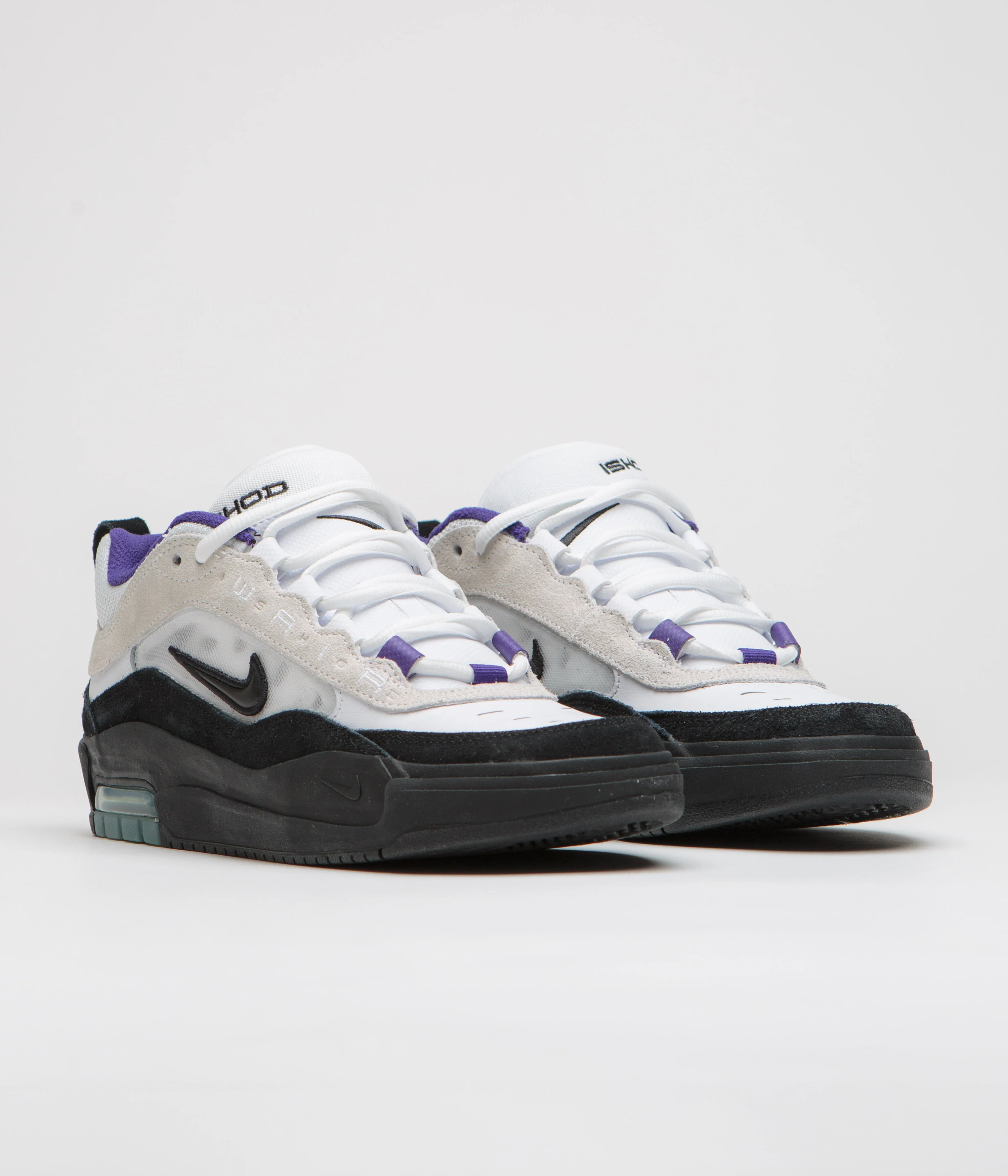 Nike SB Air Max Ishod Shoes - White / Black - Court Purple - Black - Image 2