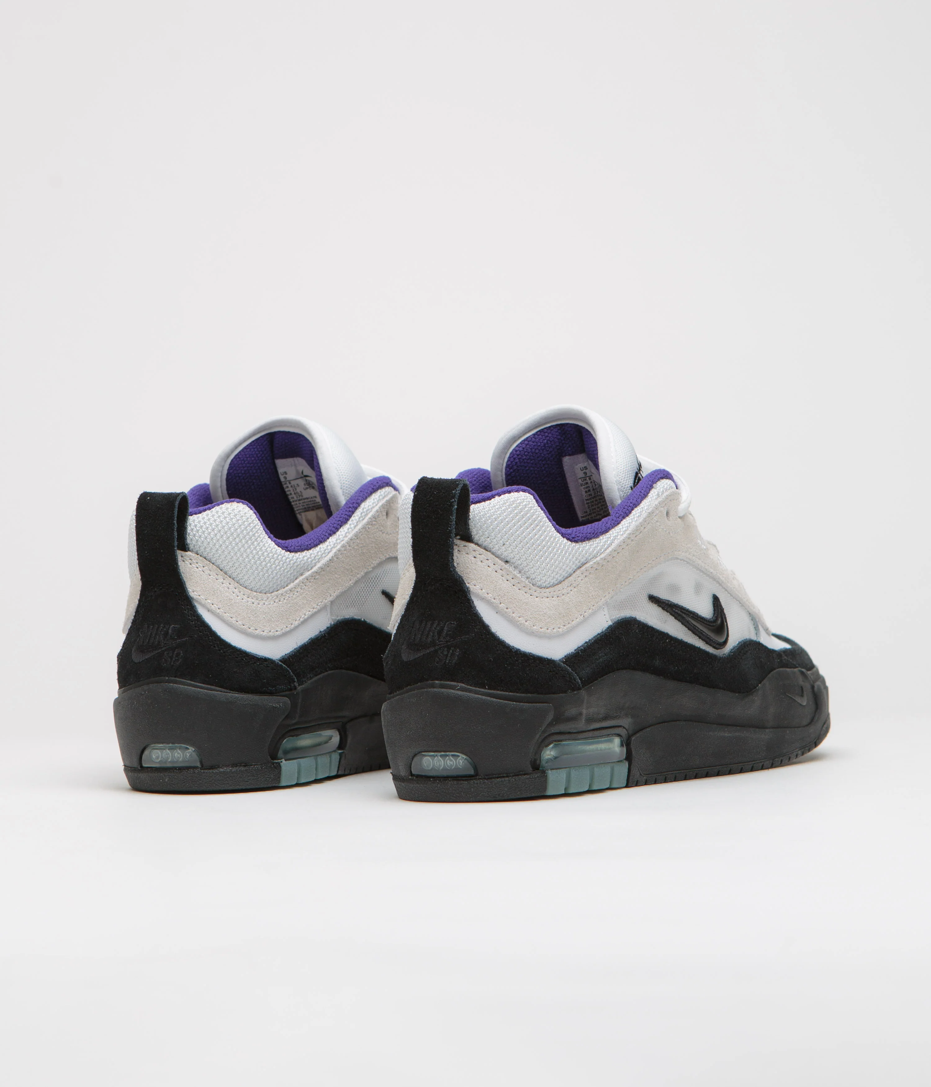 Nike SB Air Max Ishod Shoes - White / Black - Court Purple - Black - Image 4