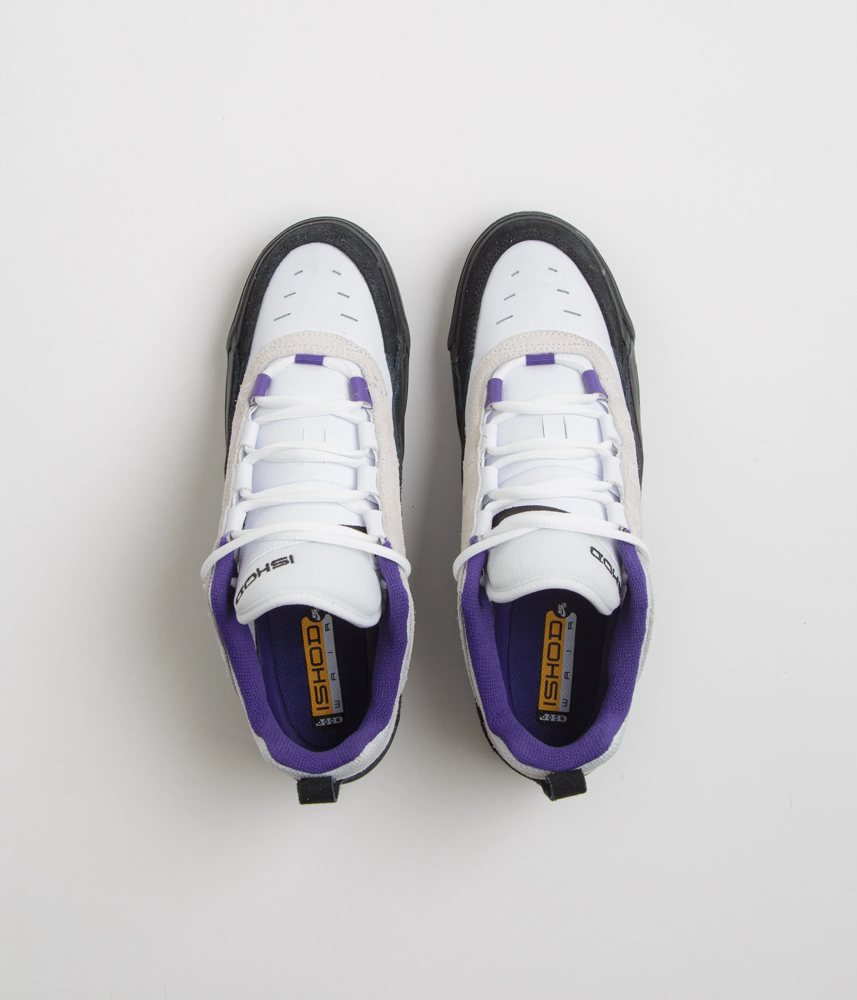 Nike SB Air Max Ishod Shoes - White / Black - Court Purple - Black - Image 7