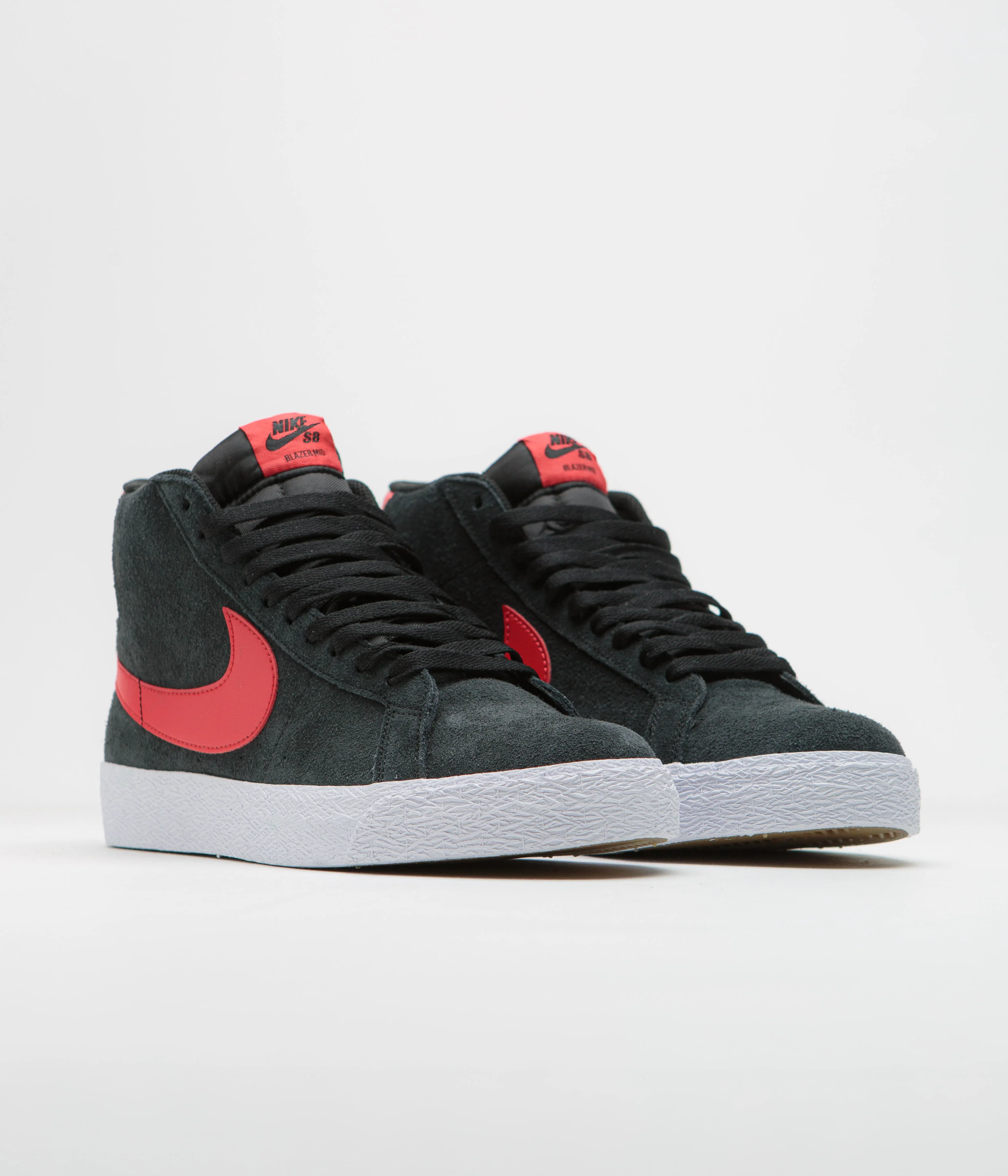 Nike SB Blazer Mid Shoes - Black / University Red - Black - White - Image 2