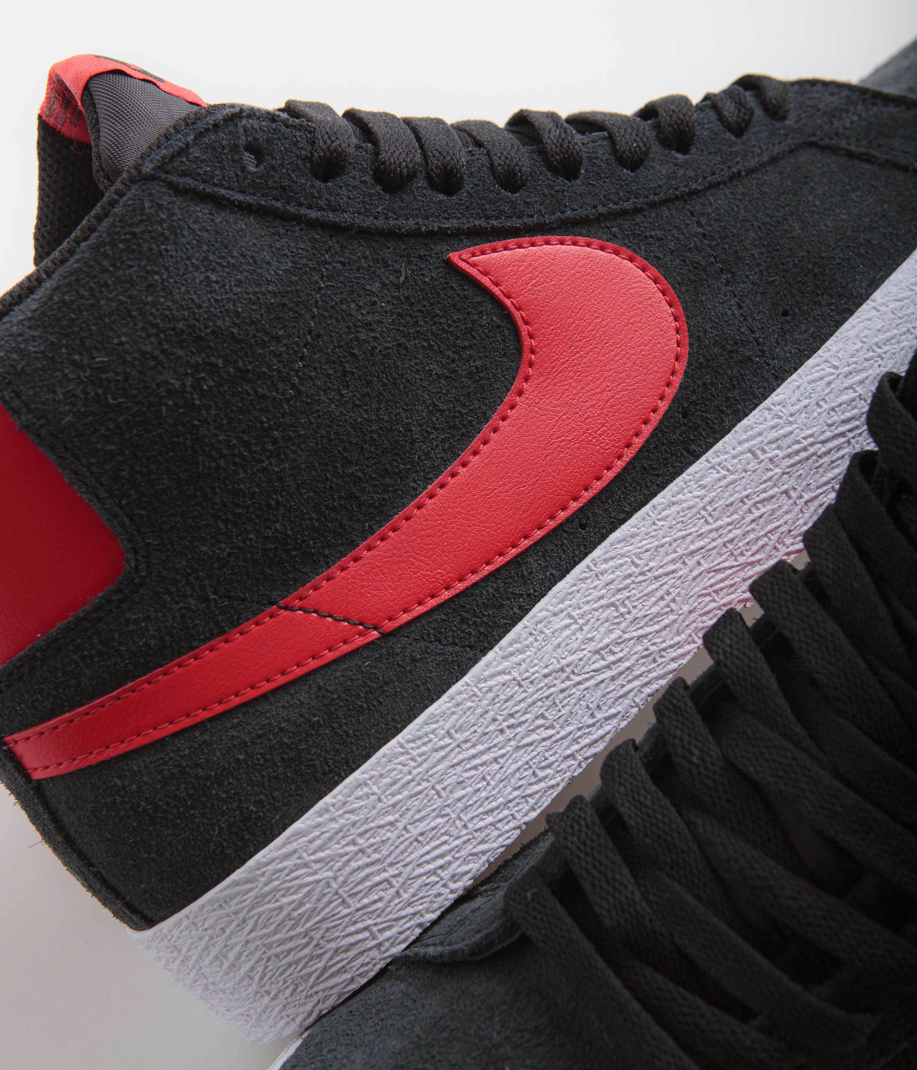 Nike SB Blazer Mid Shoes - Black / University Red - Black - White - Image 3