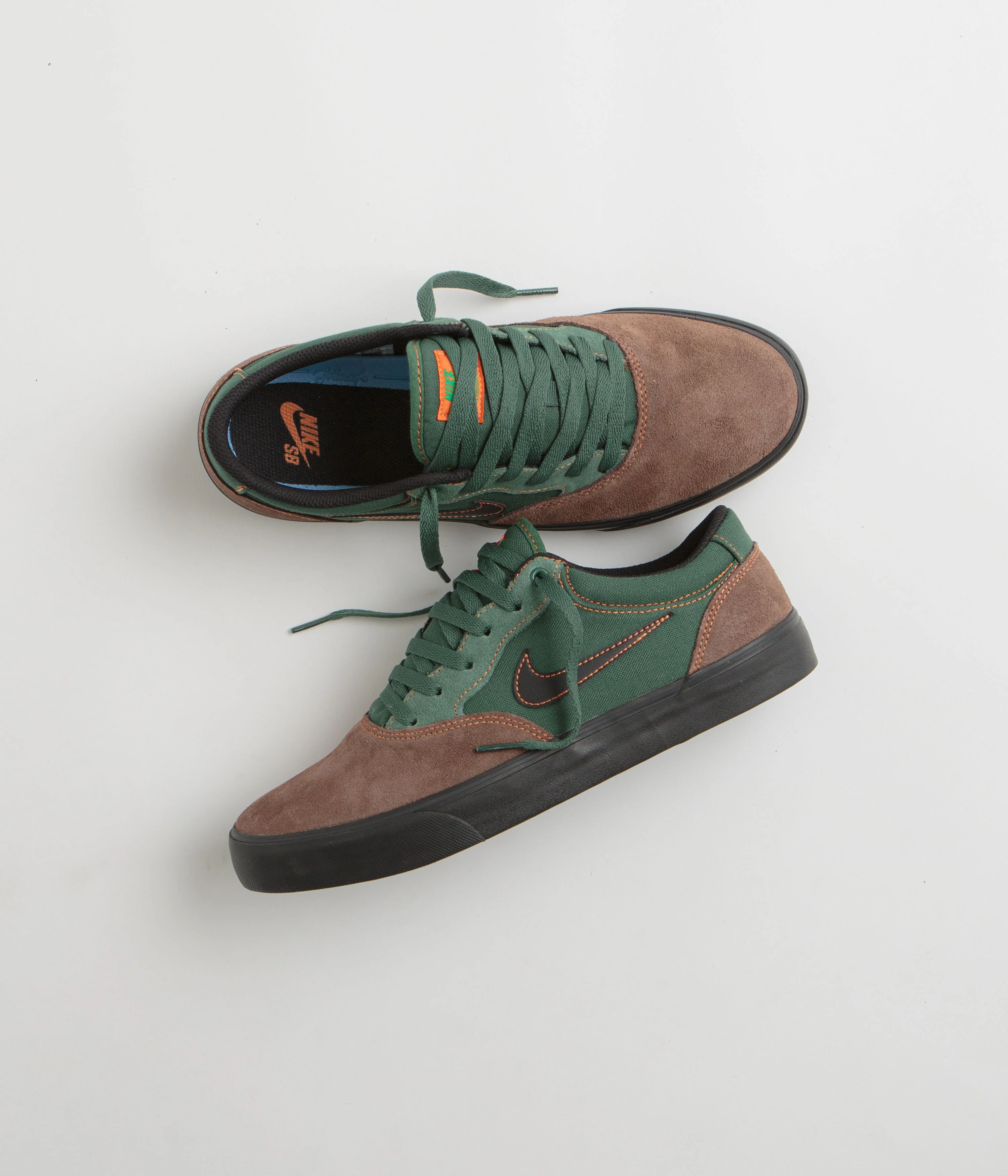 Nike SB Chron 2 Shoes - Light Chocolate / Black - Noble Green - Image 2