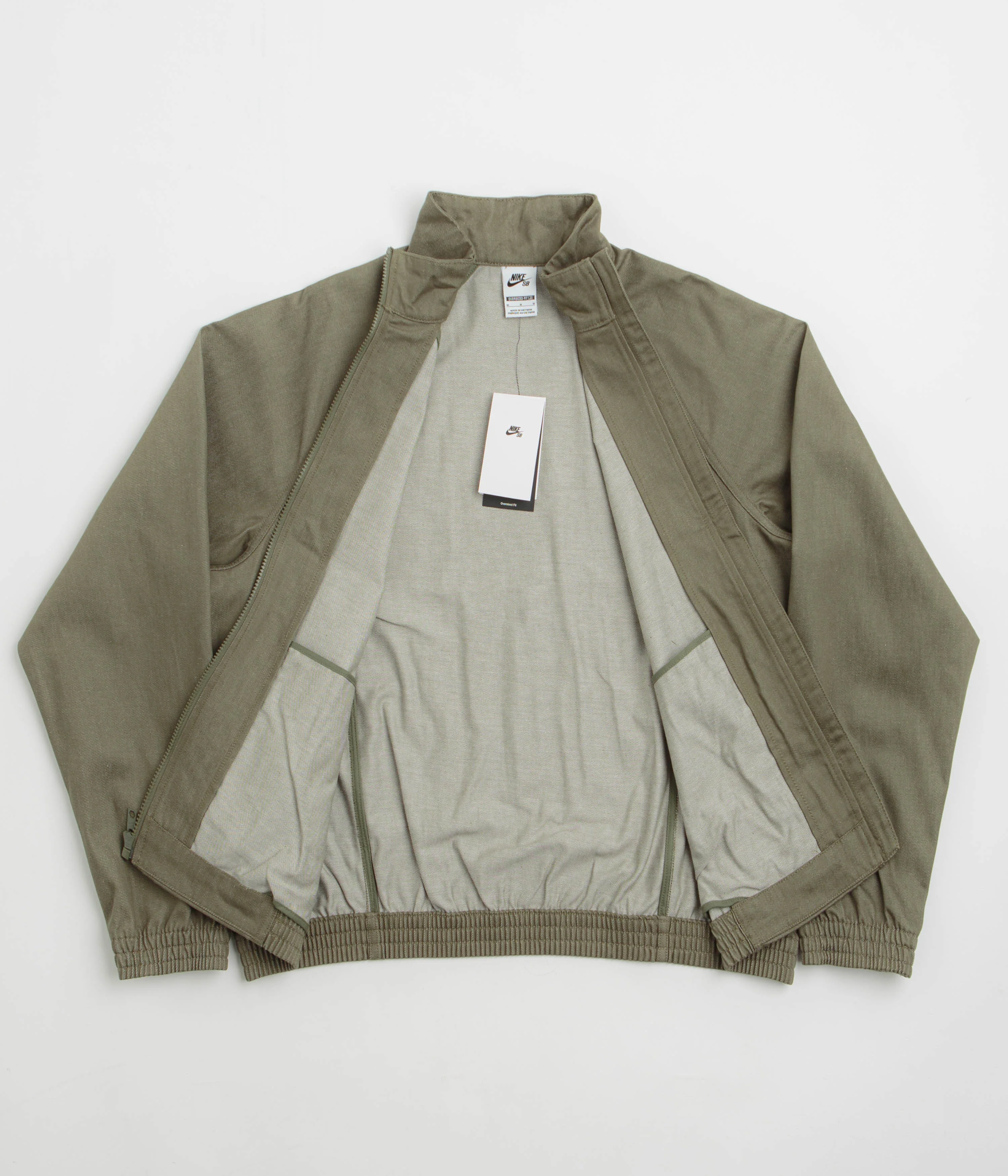 Nike SB Denim Track Jacket - Medium Olive / White - Image 2