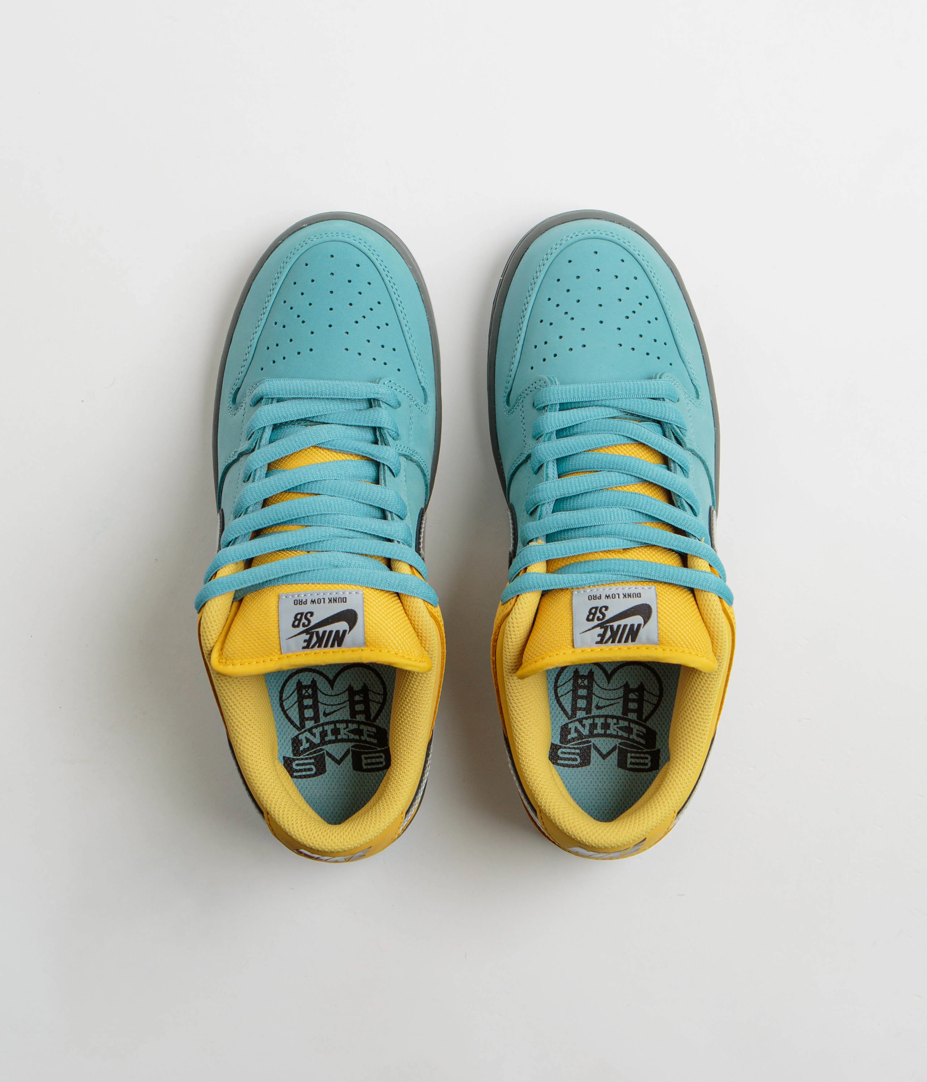 Nike SB Dunk Low Pro ‘Muni Fast' Shoes - Lightening / Wolf Grey - Denim Turquoise - Image 7