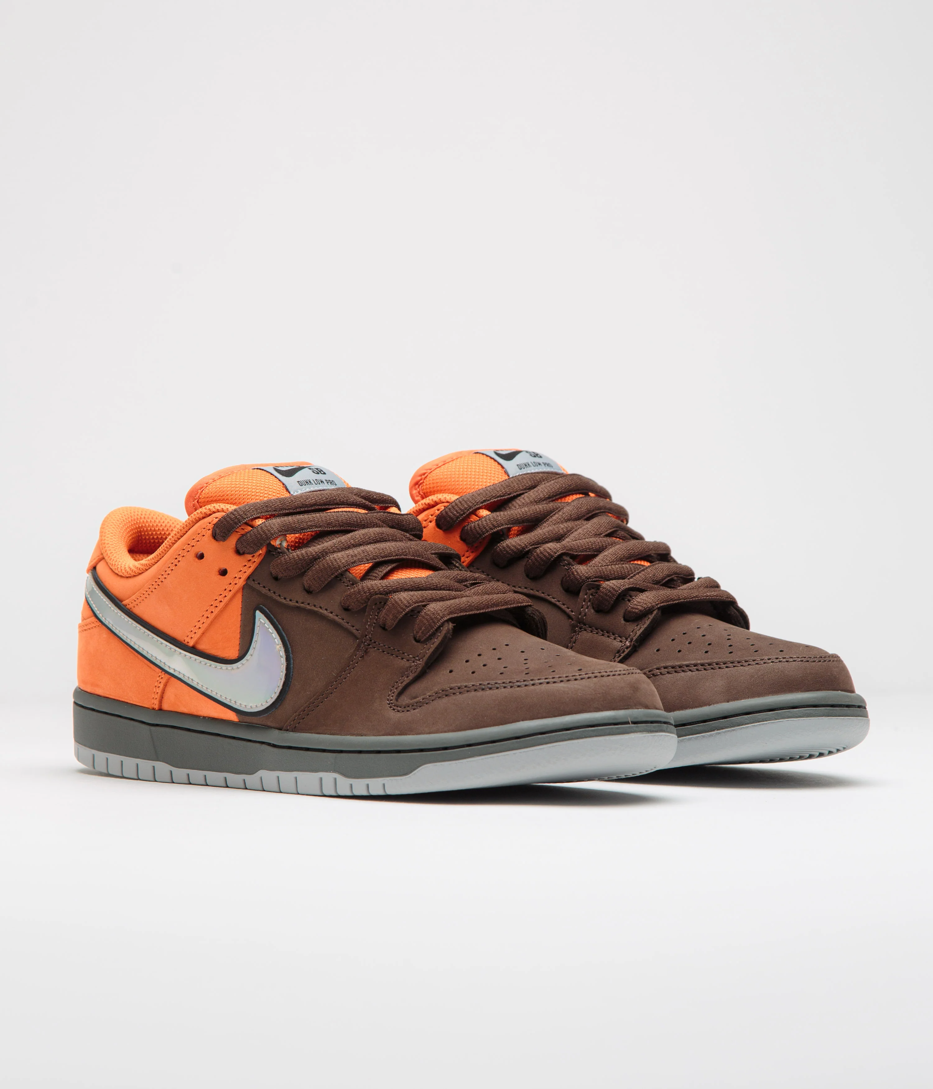 Nike SB Dunk Low Pro ‘Muni Fast' Shoes - Safety Orange / Wolf Grey - Baroque Brown - Image 2