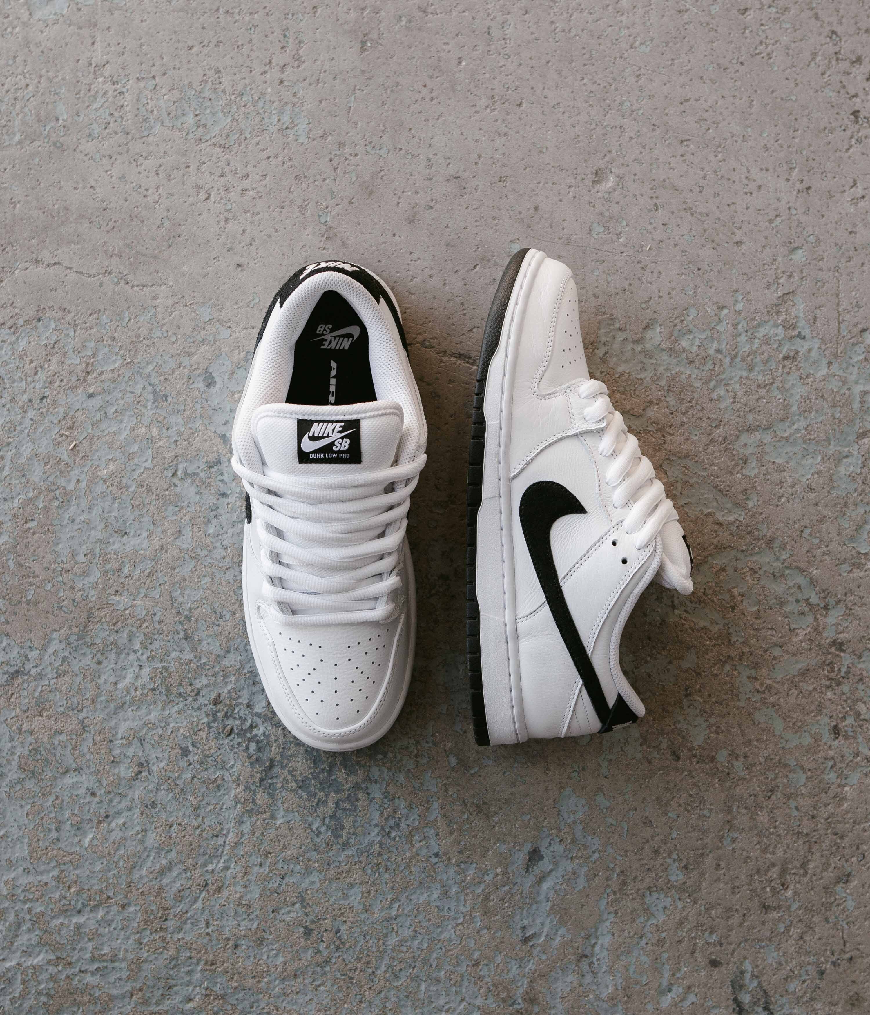Nike SB Dunk Low Pro Shoes - White / Black - White - Black - Image 2